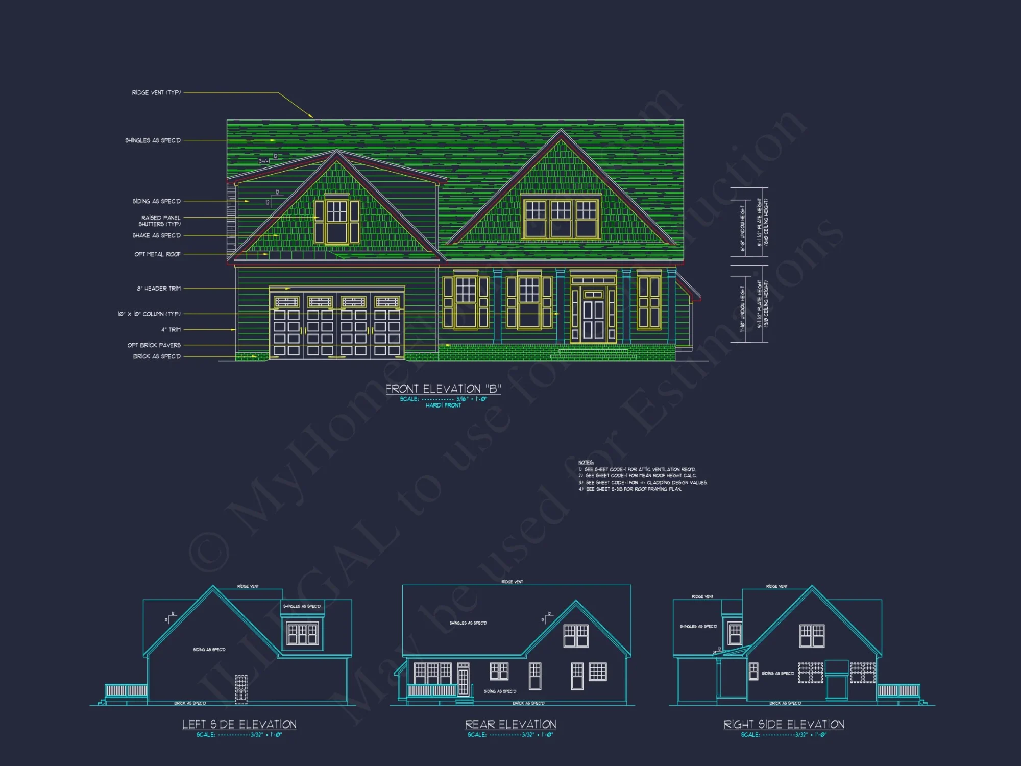 Modern Craftsman house Plan with Detailed Floor Blueprints
