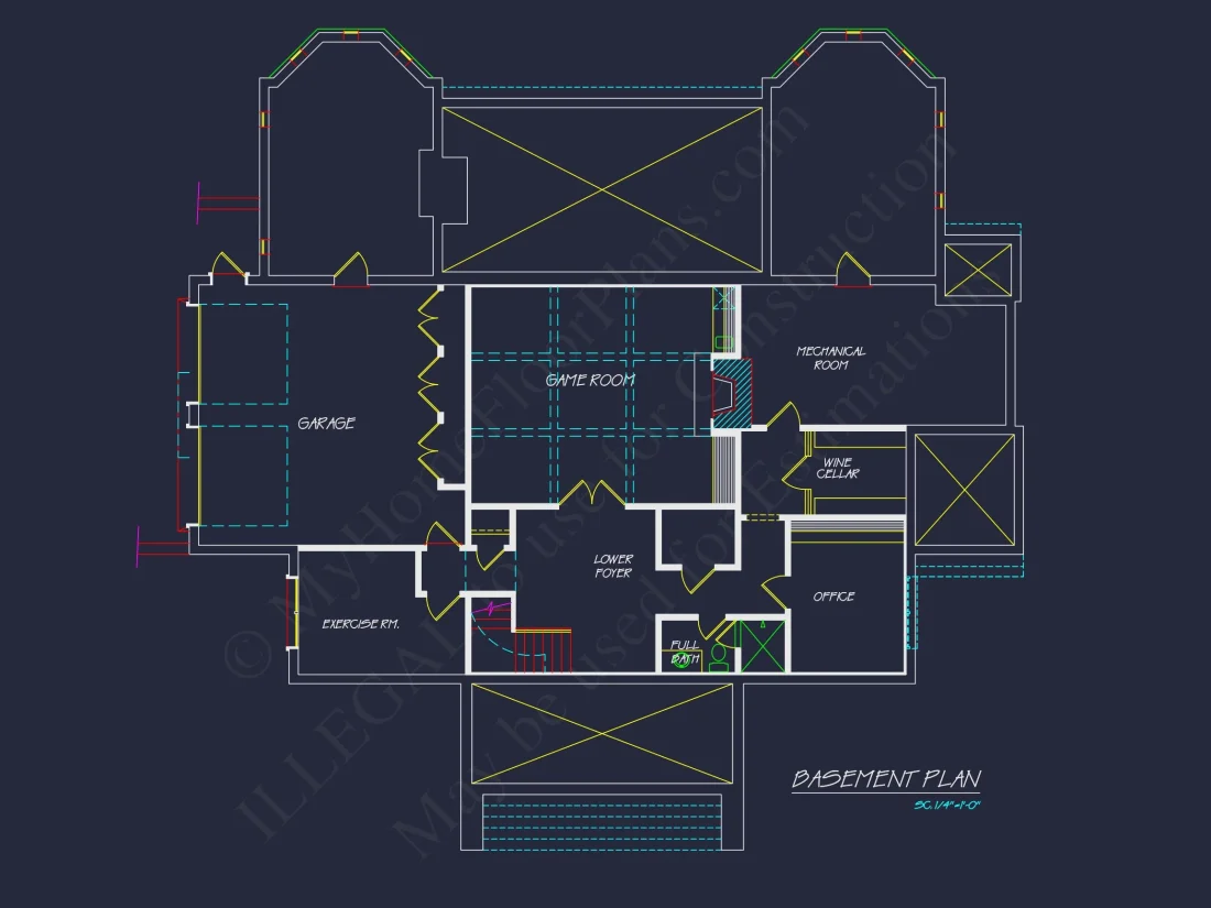Classical house Floor Plan: 2-Story Design with CAD Blueprints