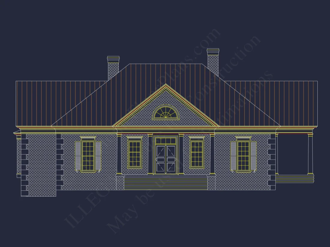 Classical house Floor Plan: 2-Story Design with CAD Blueprints