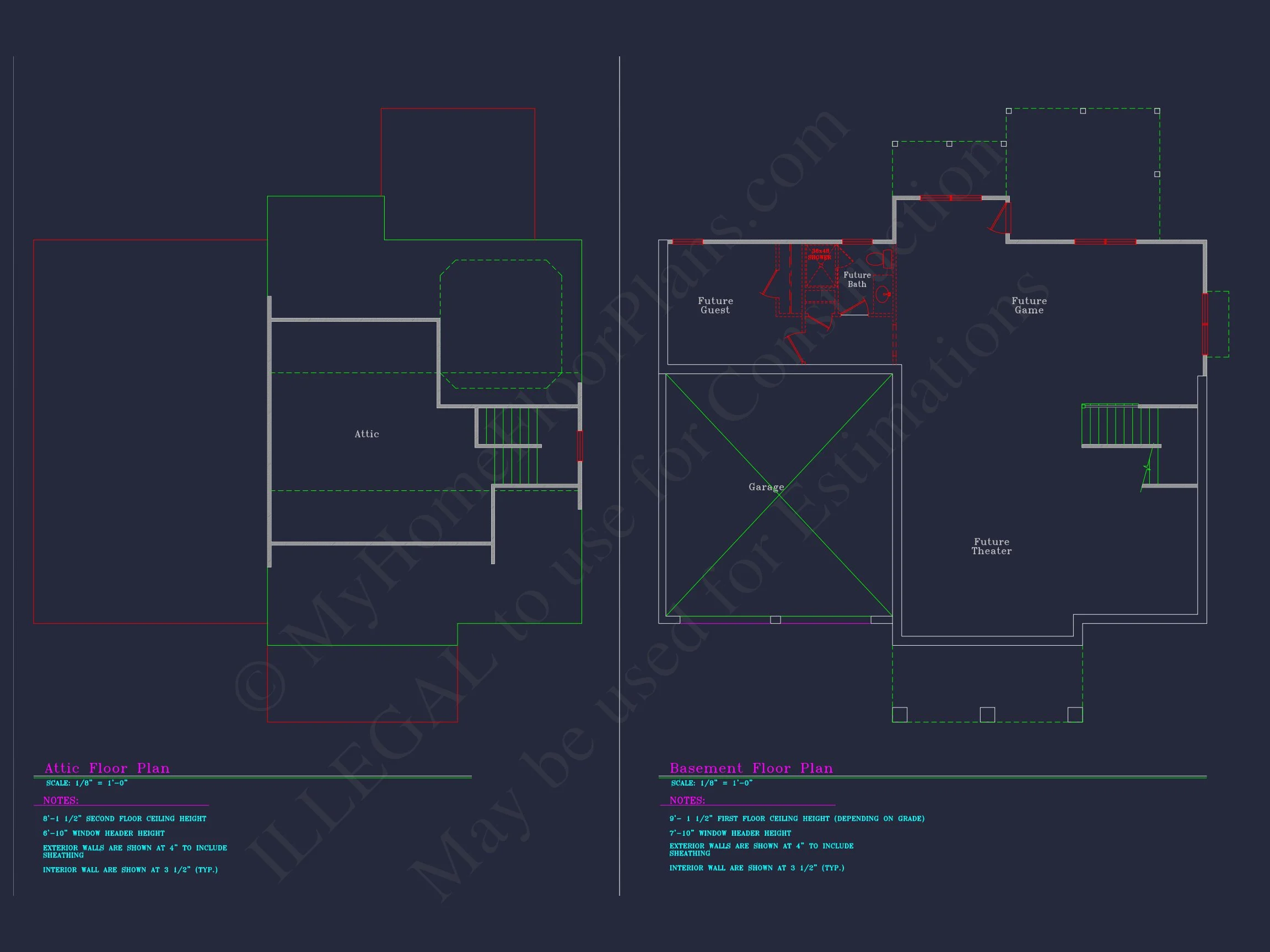 Elegant house Plan with Detailed Floor Plans & CAD Designs