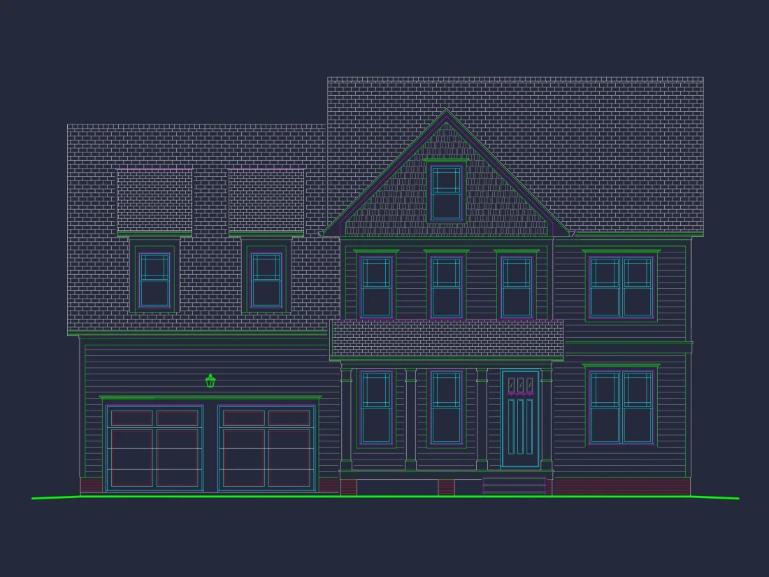 Elegant house Plan with Detailed Floor Plans & CAD Designs