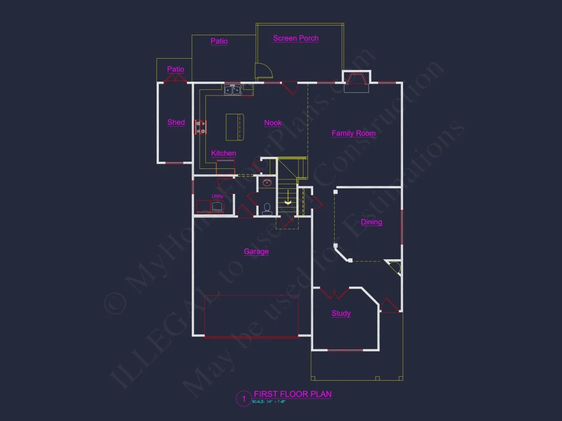 Charming house Floor Plan with 4 Bedrooms and Open Designs