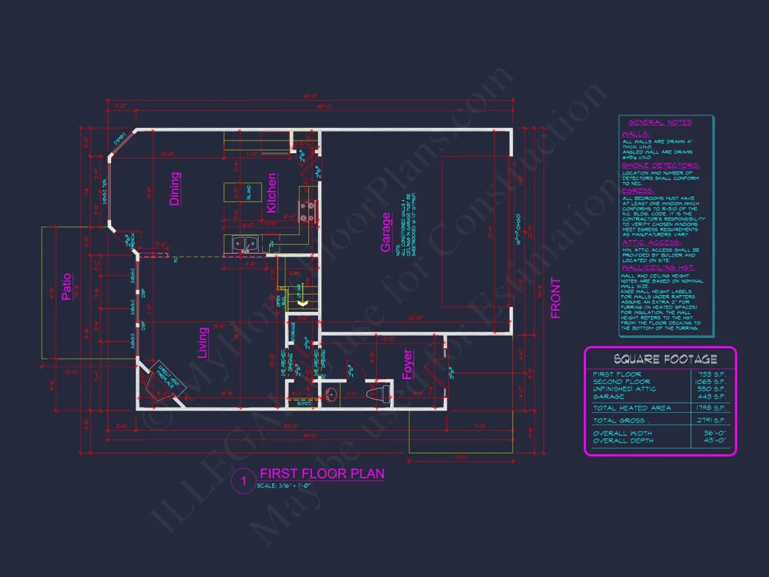 Beautiful house Plan with 2 Floors & CAD Architectural Design