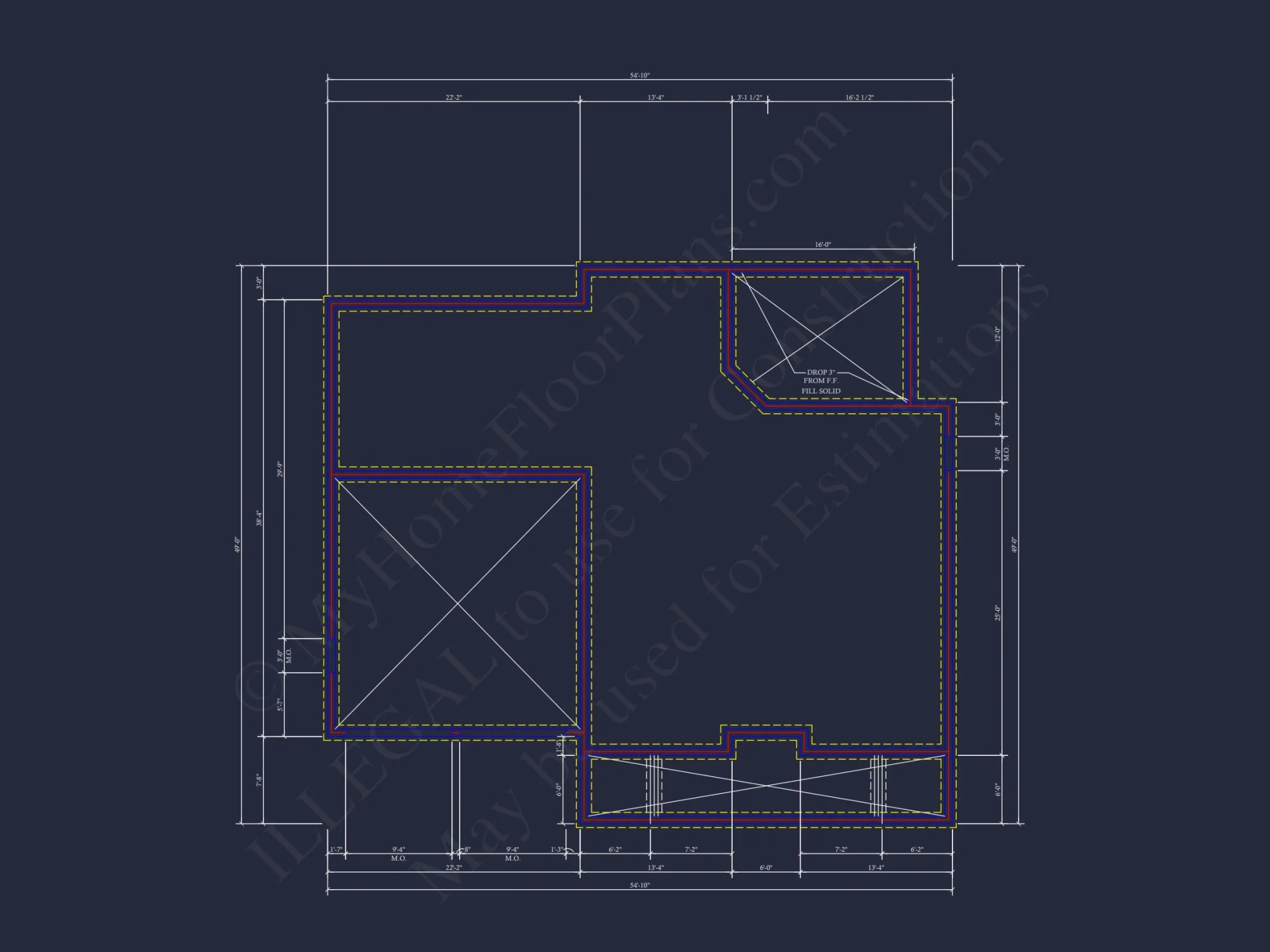 2-Story Traditional house Plan w/Open Floor Plan - 3845 SqFt