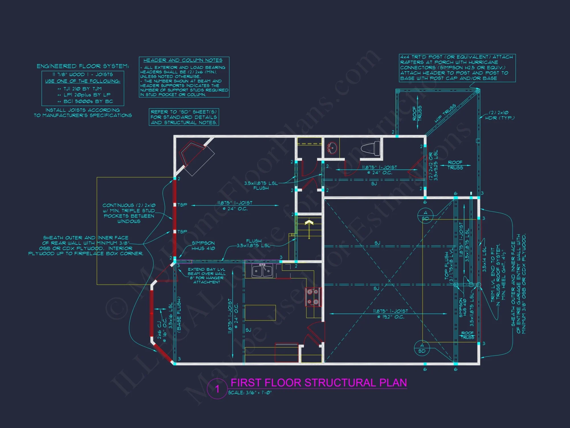 house Floor Plan Designs: Blueprint for 1798 Sq. Ft. 3-Bed house