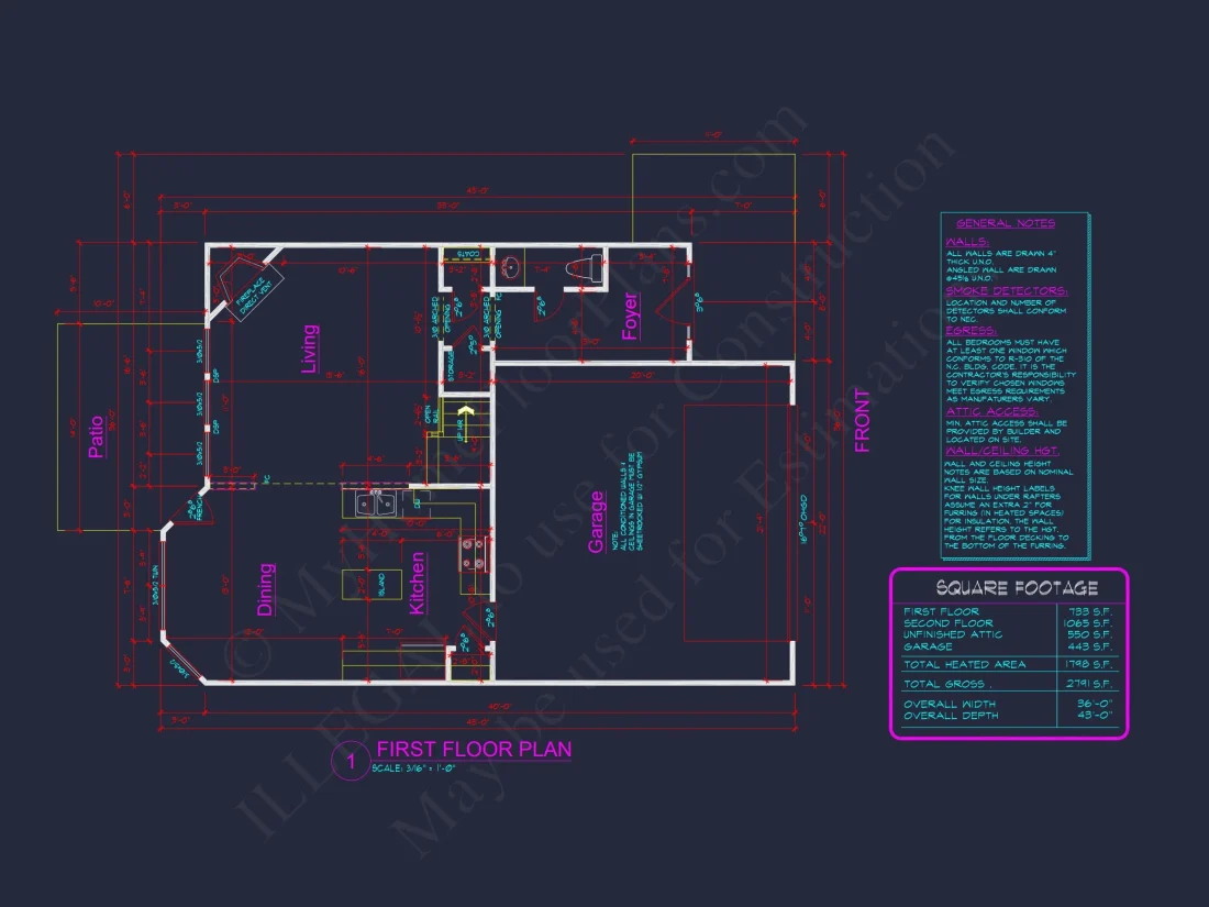 house Floor Plan Designs: Blueprint for 1798 Sq. Ft. 3-Bed house