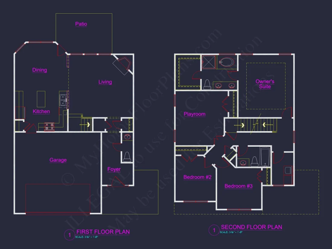 house Floor Plan Designs: Blueprint for 1798 Sq. Ft. 3-Bed house