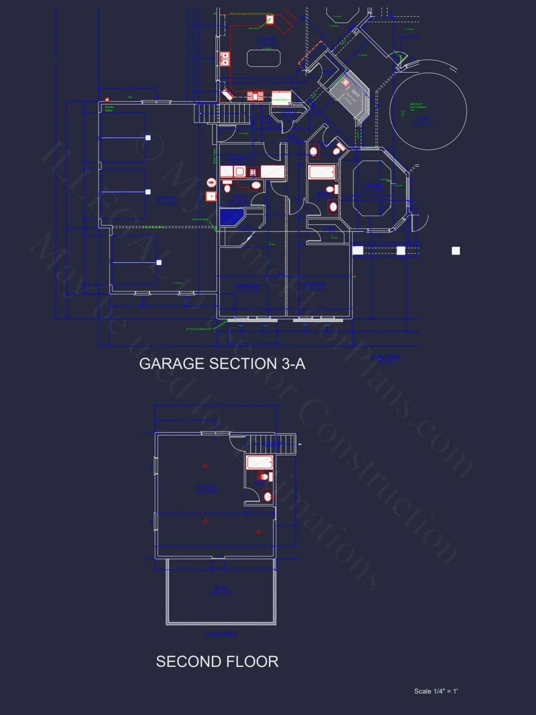 Customizable house Plan with 2-Story Blueprint and CAD Designs