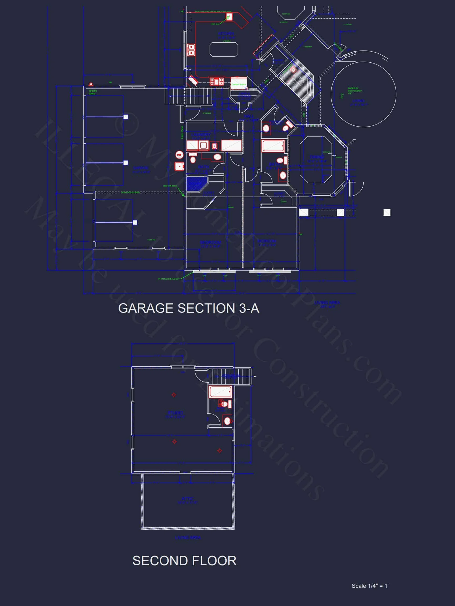 Customizable house Plan with 2-Story Blueprint and CAD Designs