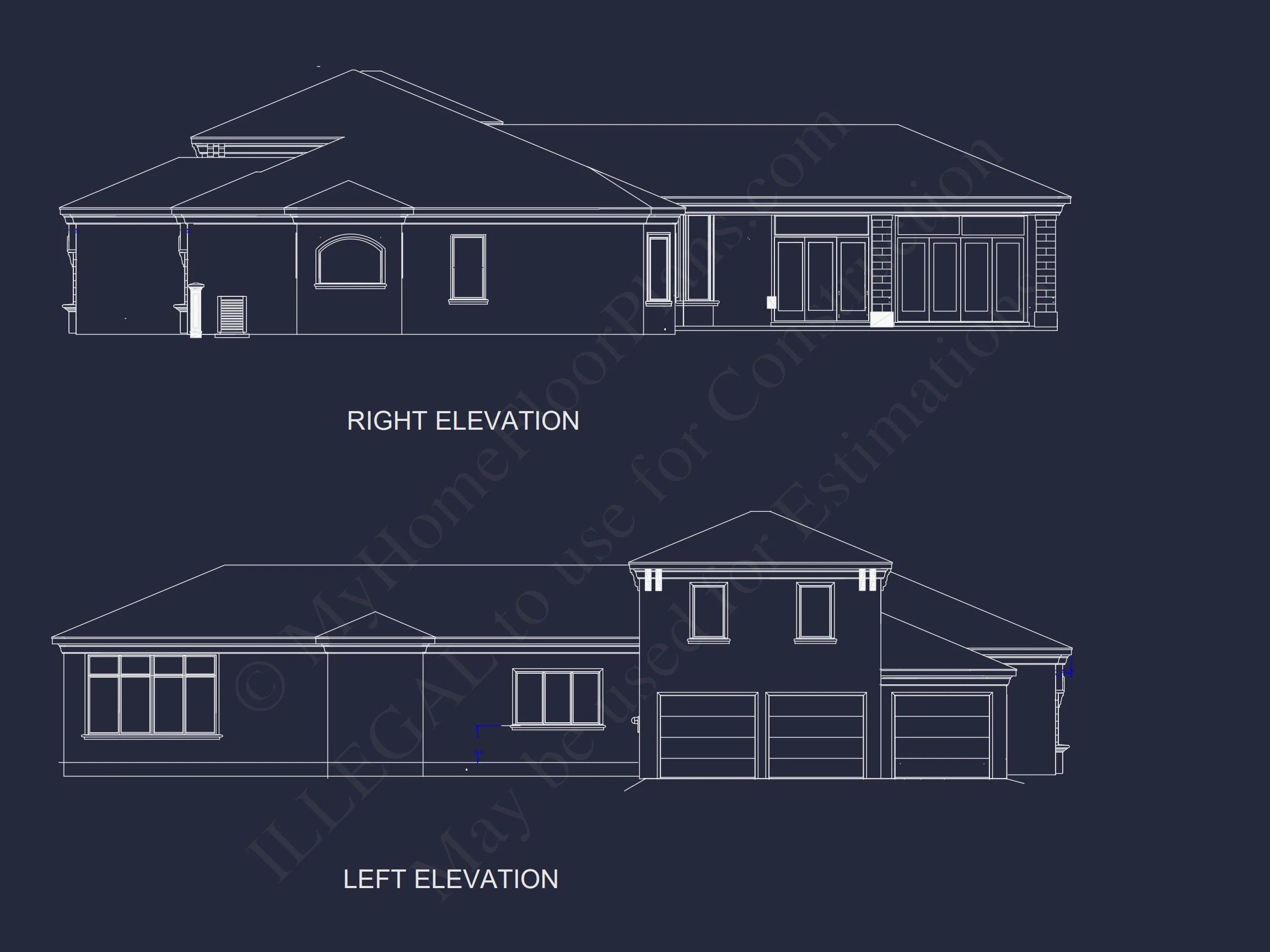 Customizable house Plan with 2-Story Blueprint and CAD Designs