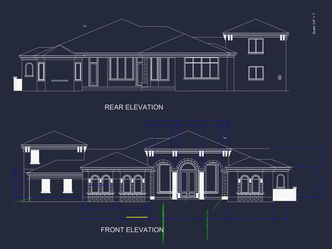 Customizable house Plan with 2-Story Blueprint and CAD Designs