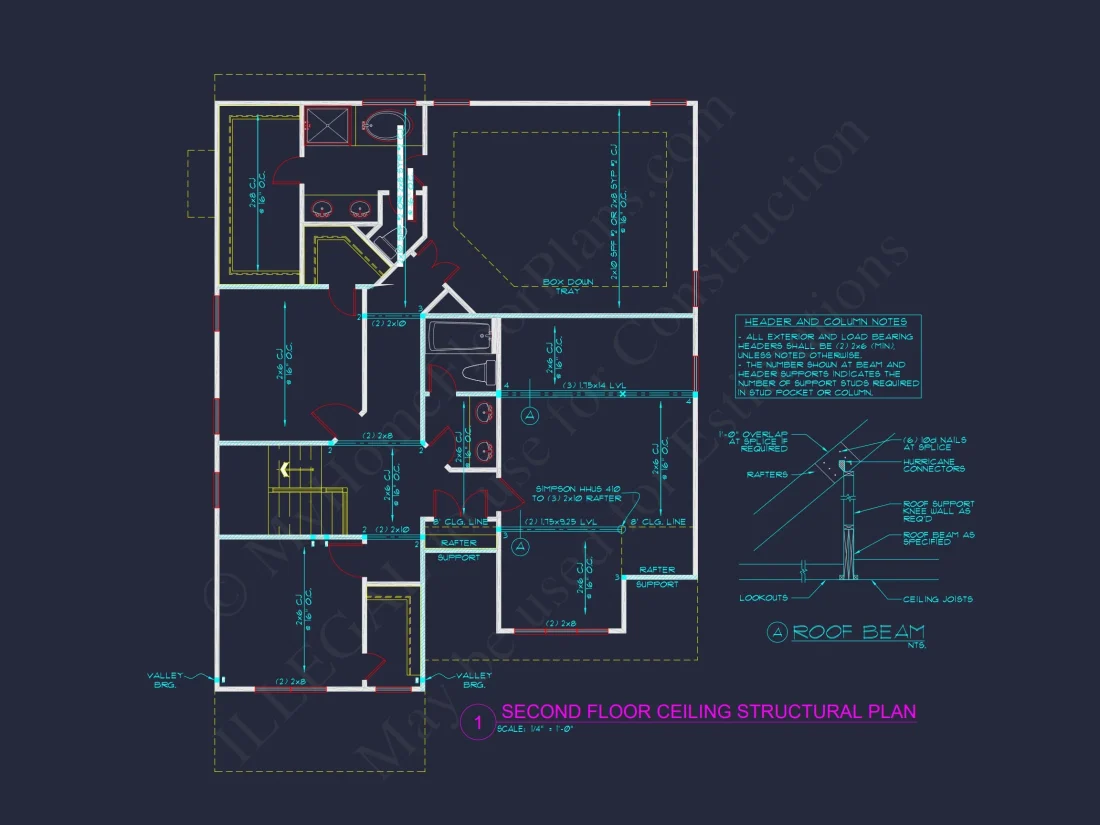Craftsman house Plan with CAD Blueprint and Open Floor Plan