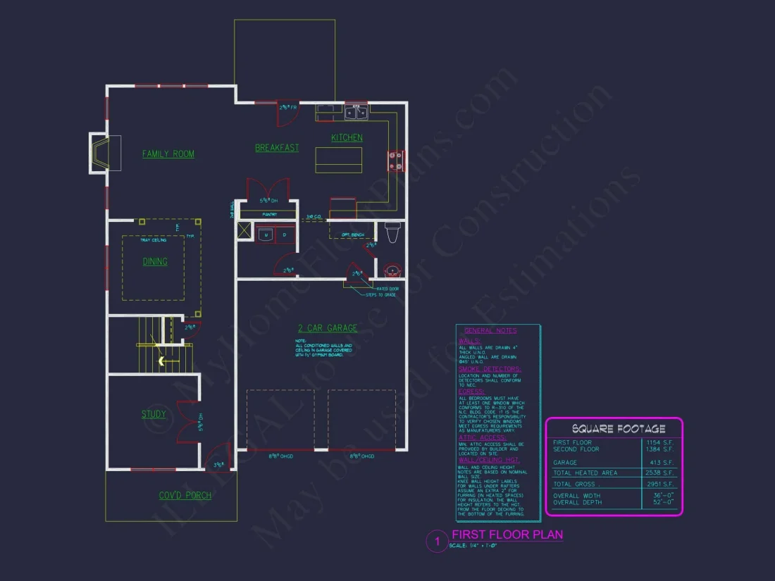 Craftsman house Plan with CAD Blueprint and Open Floor Plan