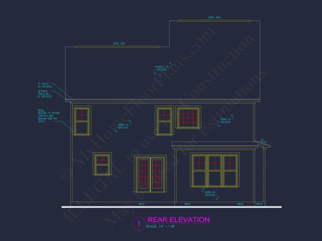 Craftsman house Plan with CAD Blueprint and Open Floor Plan