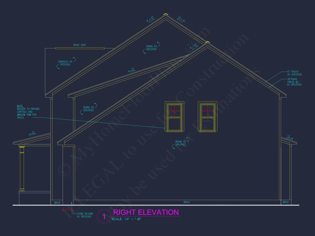 Craftsman house Plan with CAD Blueprint and Open Floor Plan