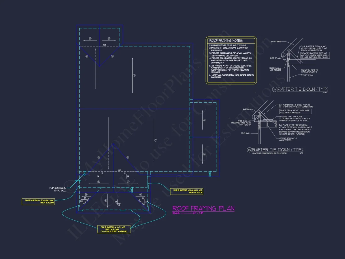 Traditional Craftsman house Plan with CAD Blueprint Designs