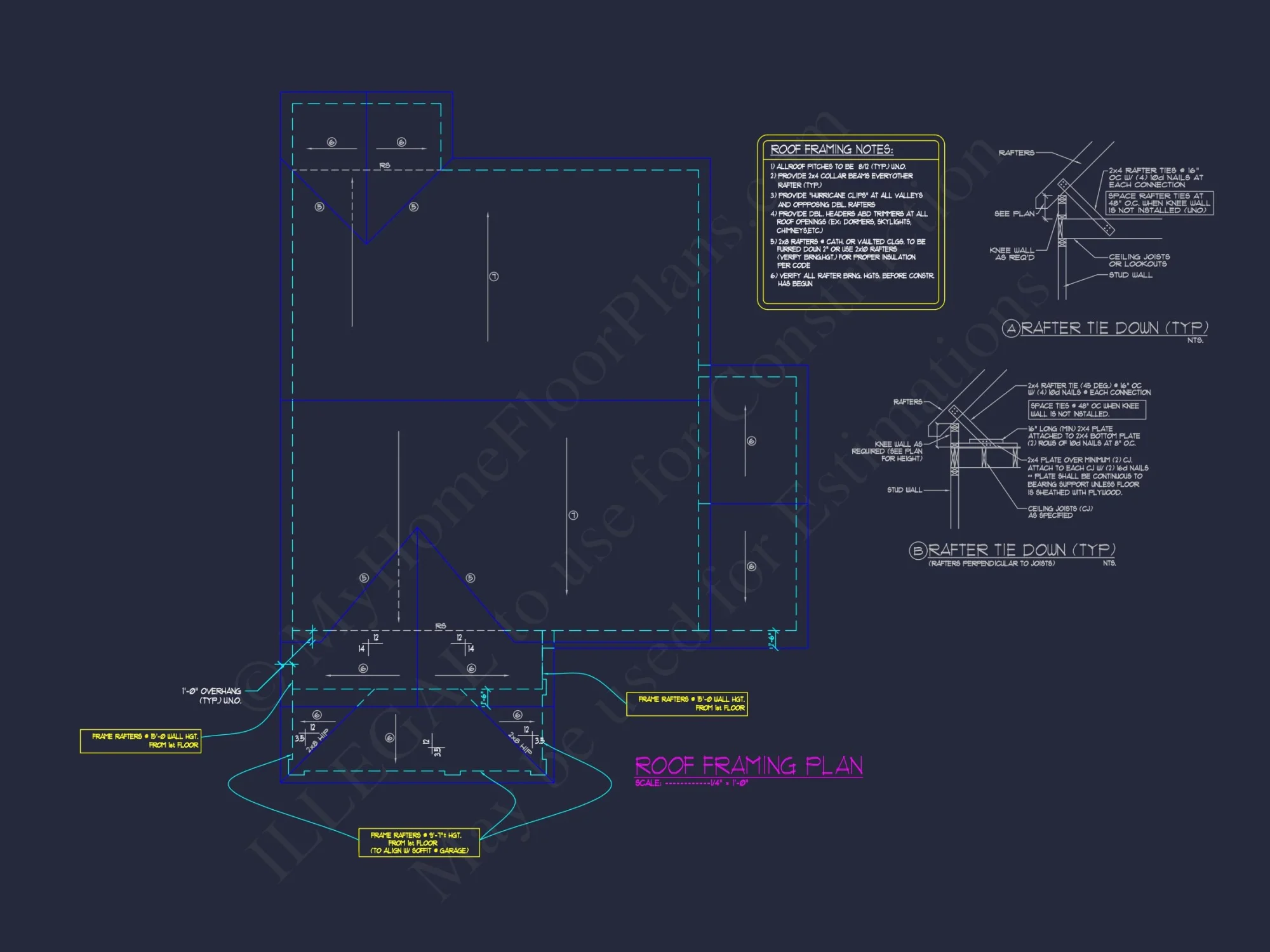 Traditional Craftsman house Plan with CAD Blueprint Designs