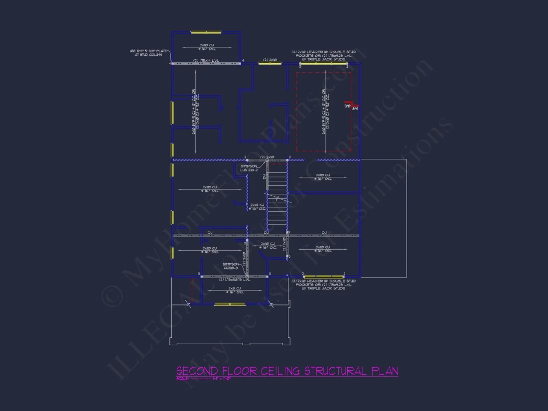 Traditional Craftsman house Plan with CAD Blueprint Designs