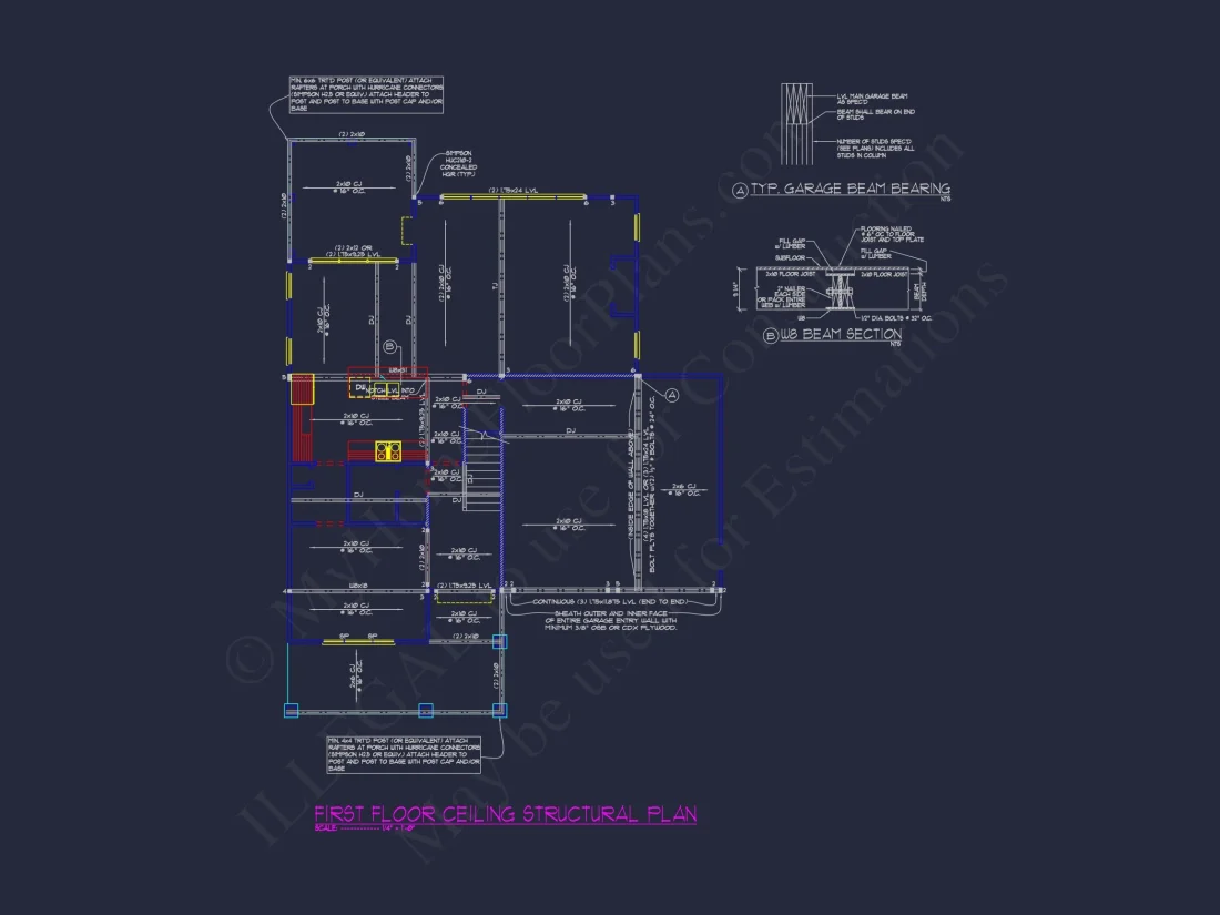 Traditional Craftsman house Plan with CAD Blueprint Designs