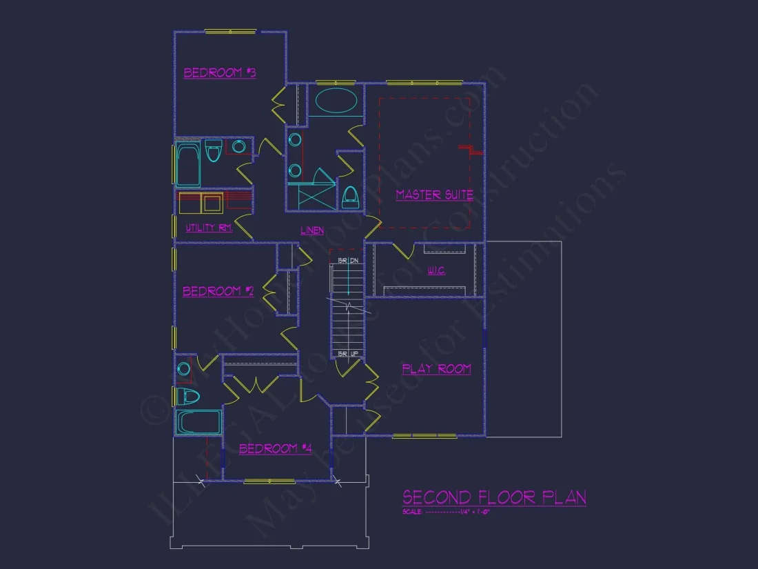 Traditional Craftsman house Plan with CAD Blueprint Designs