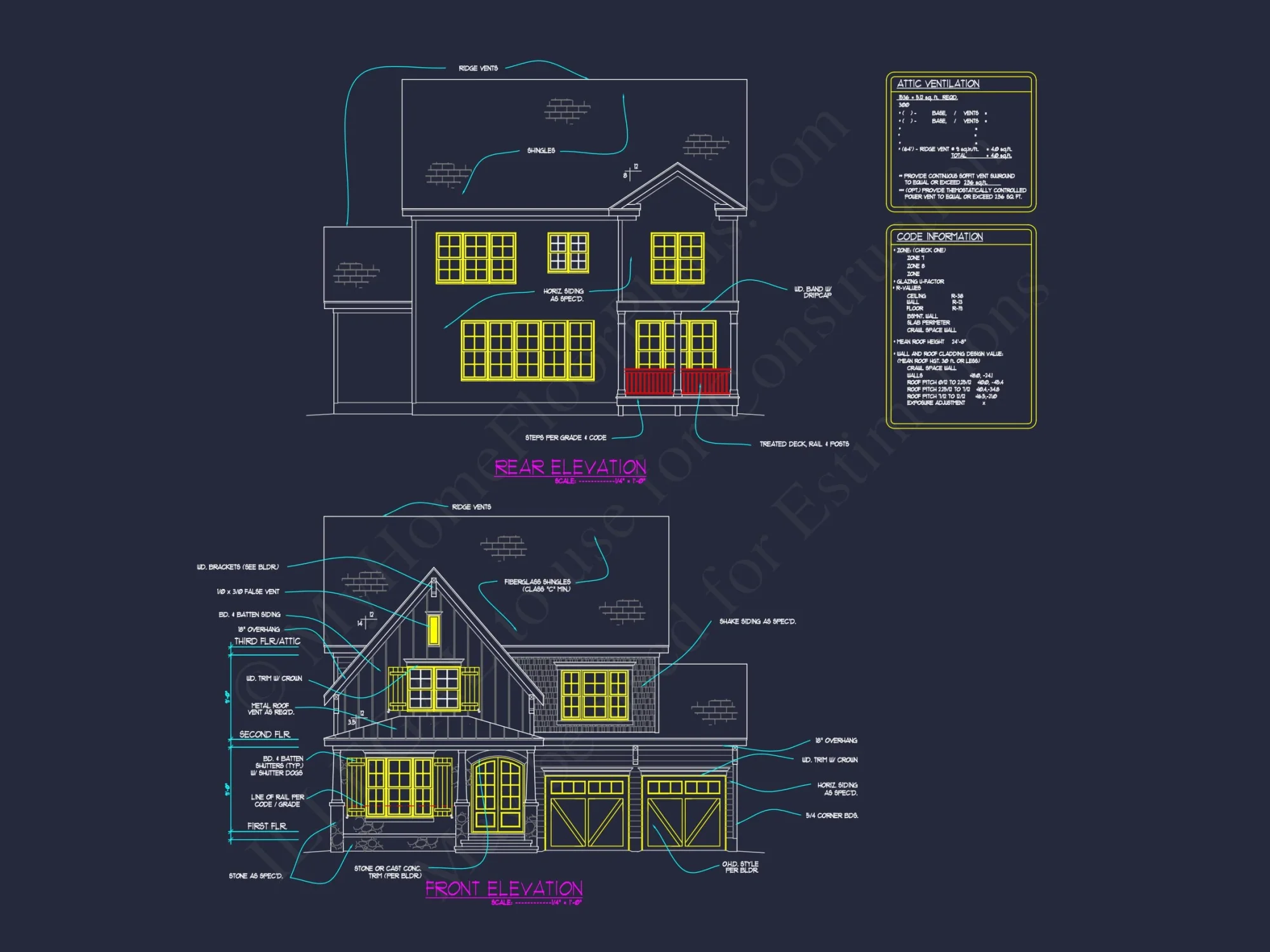 Traditional Craftsman house Plan with CAD Blueprint Designs