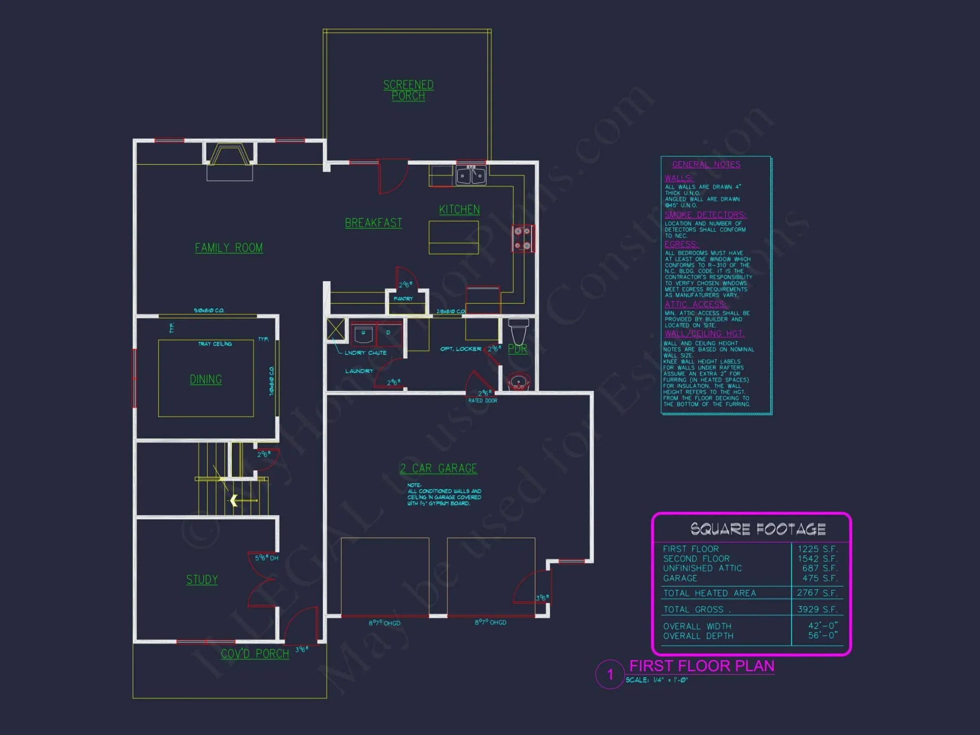 Spacious house Plan with CAD Floor Designs and Blueprint