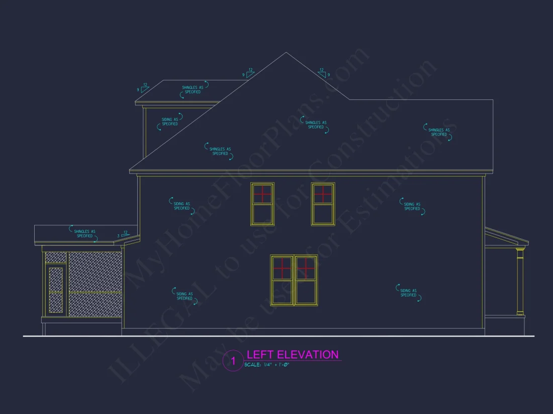 Spacious house Plan with CAD Floor Designs and Blueprint