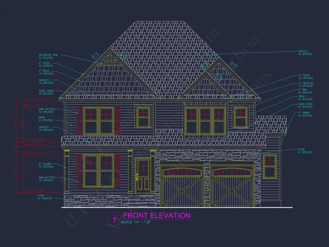 Spacious house Plan with CAD Floor Designs and Blueprint