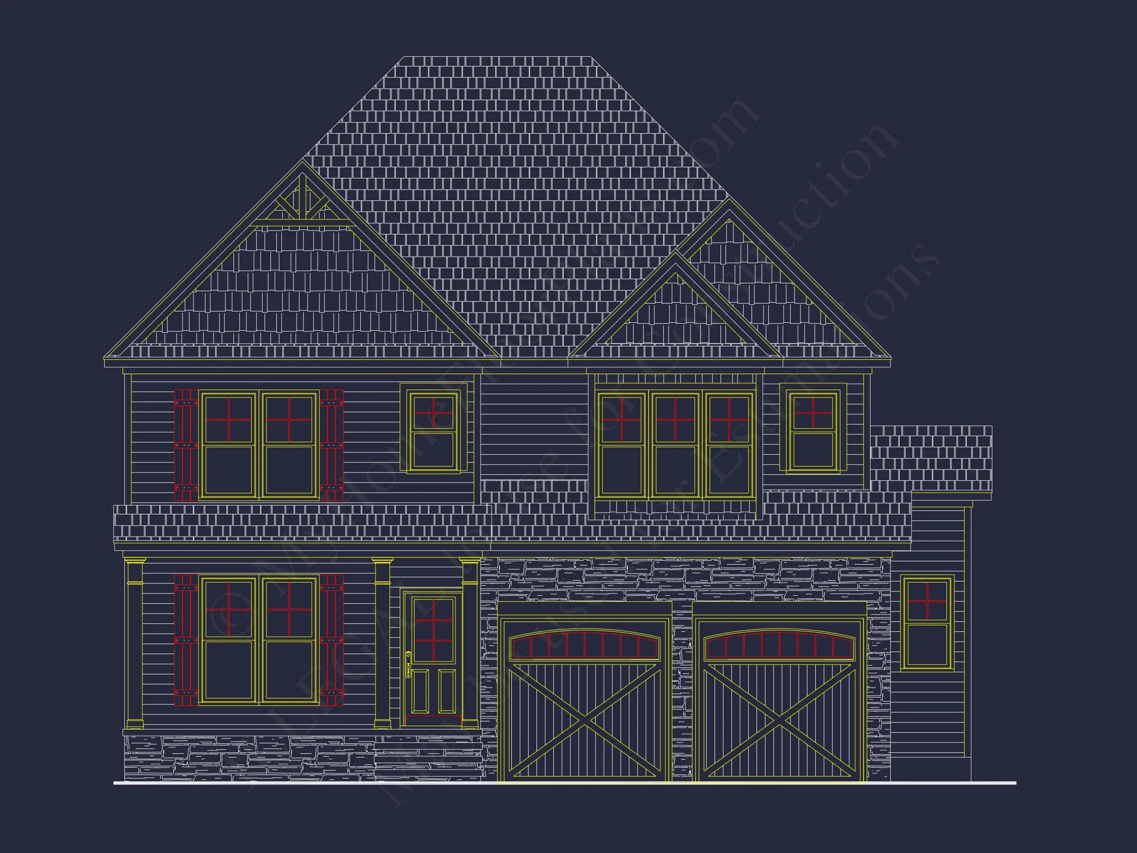 Spacious house Plan with CAD Floor Designs and Blueprint