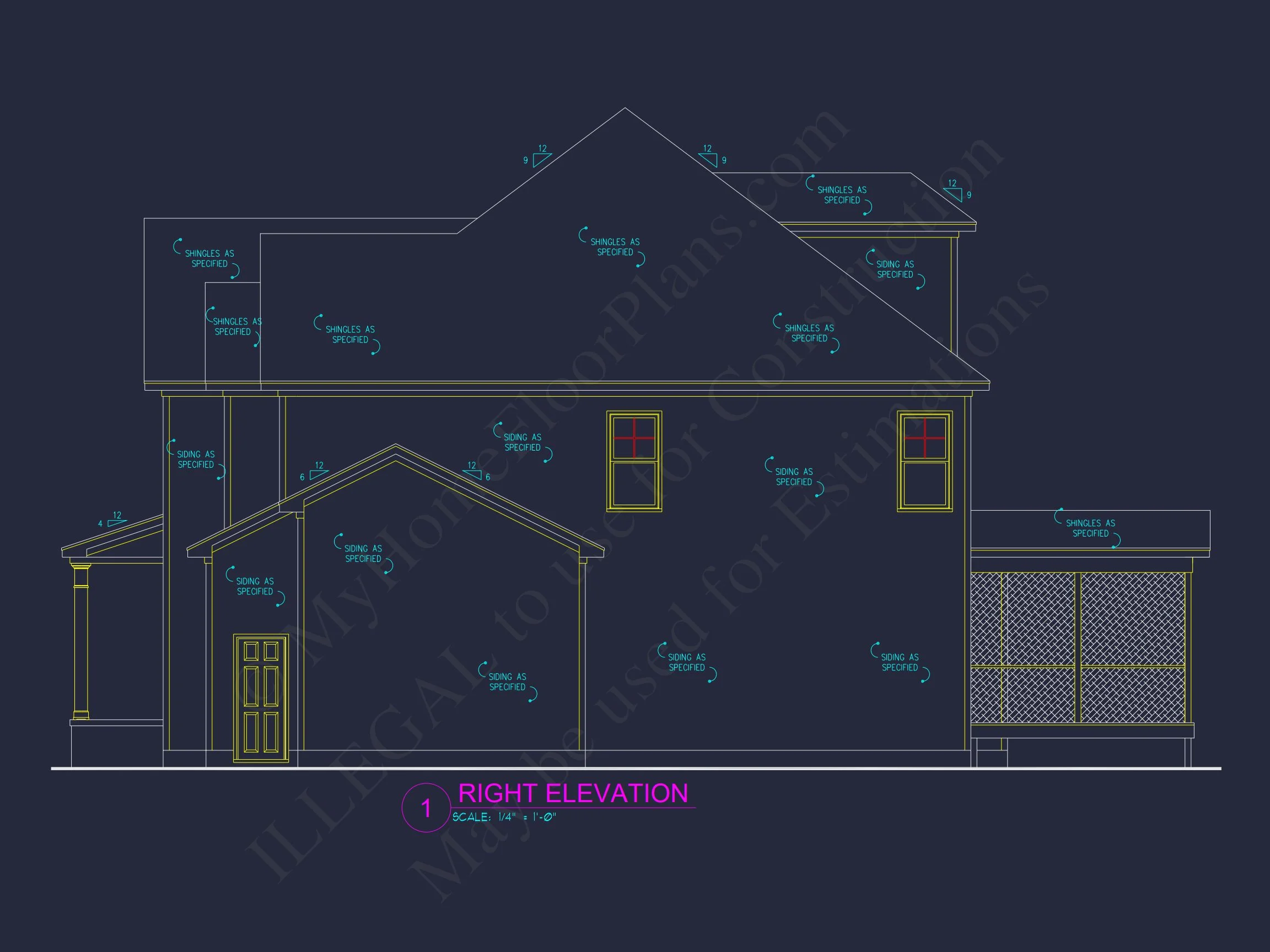 Spacious house Plan with CAD Floor Designs and Blueprint
