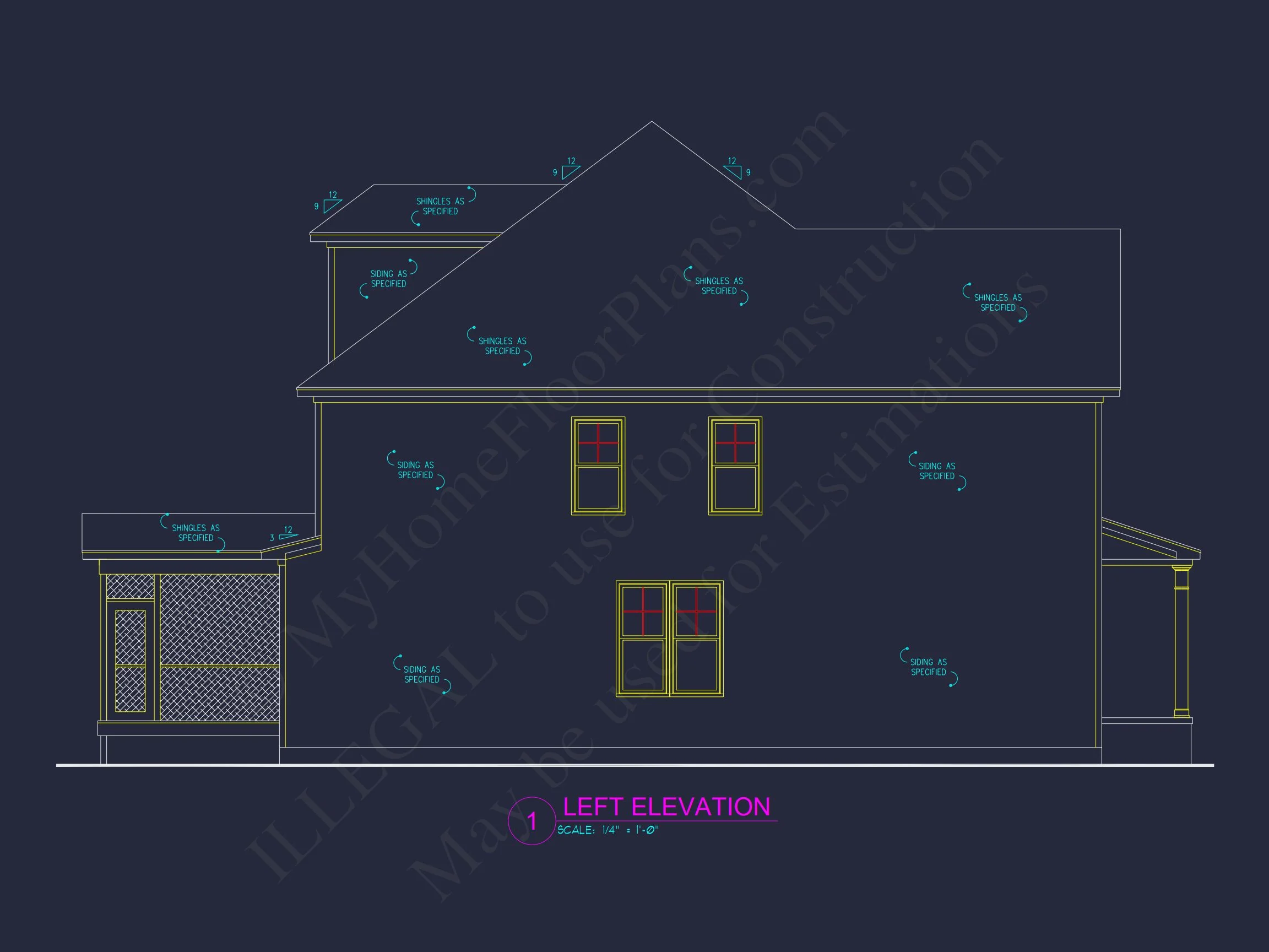Spacious house Plan with CAD Floor Designs and Blueprint