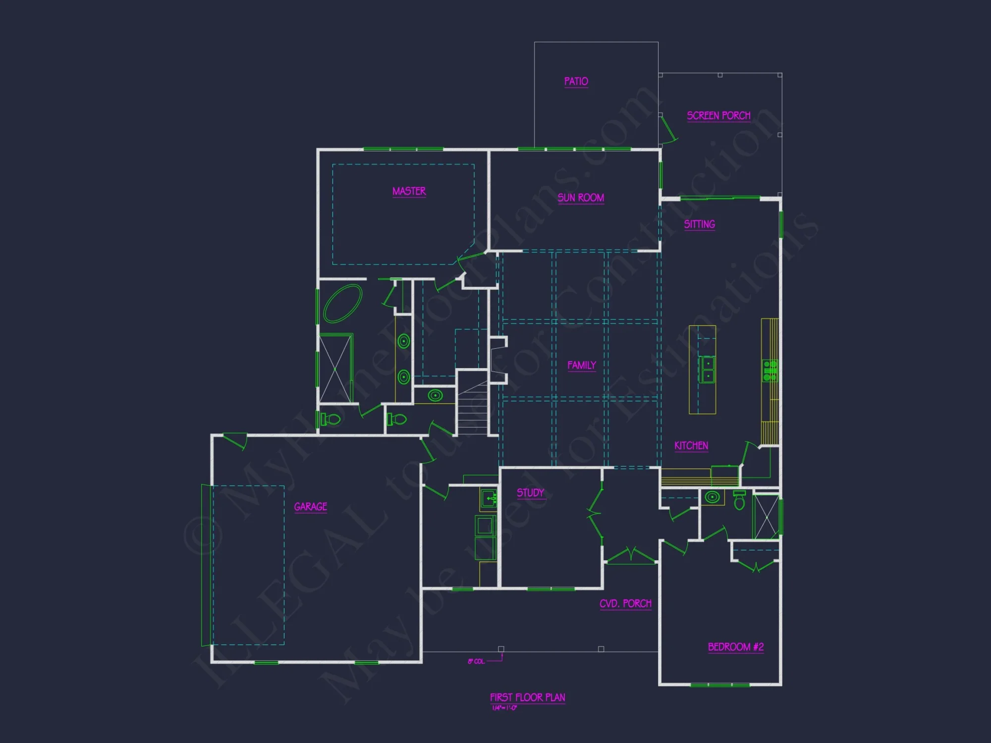 Custom house Plan with 2 Floors, CAD Designs, and Sunroom