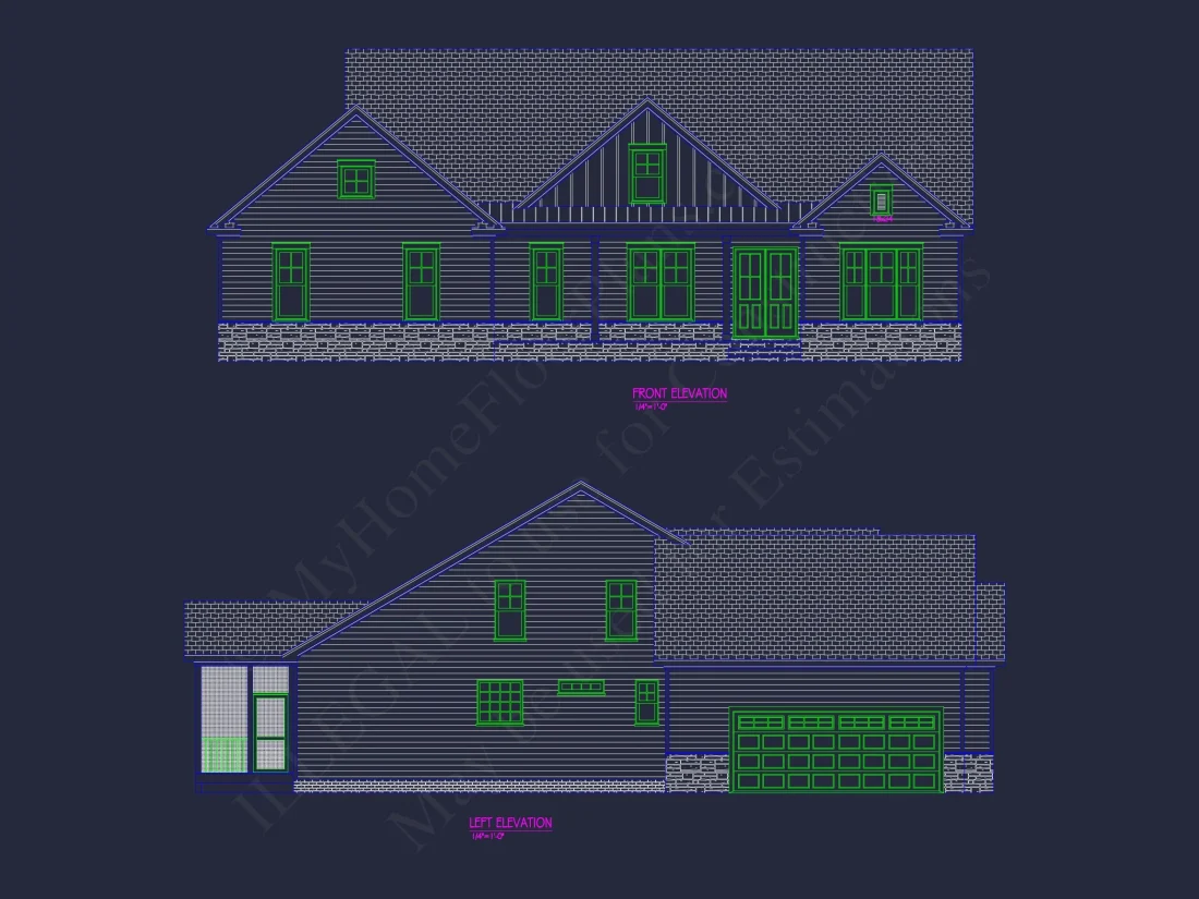 Custom house Plan with 2 Floors, CAD Designs, and Sunroom