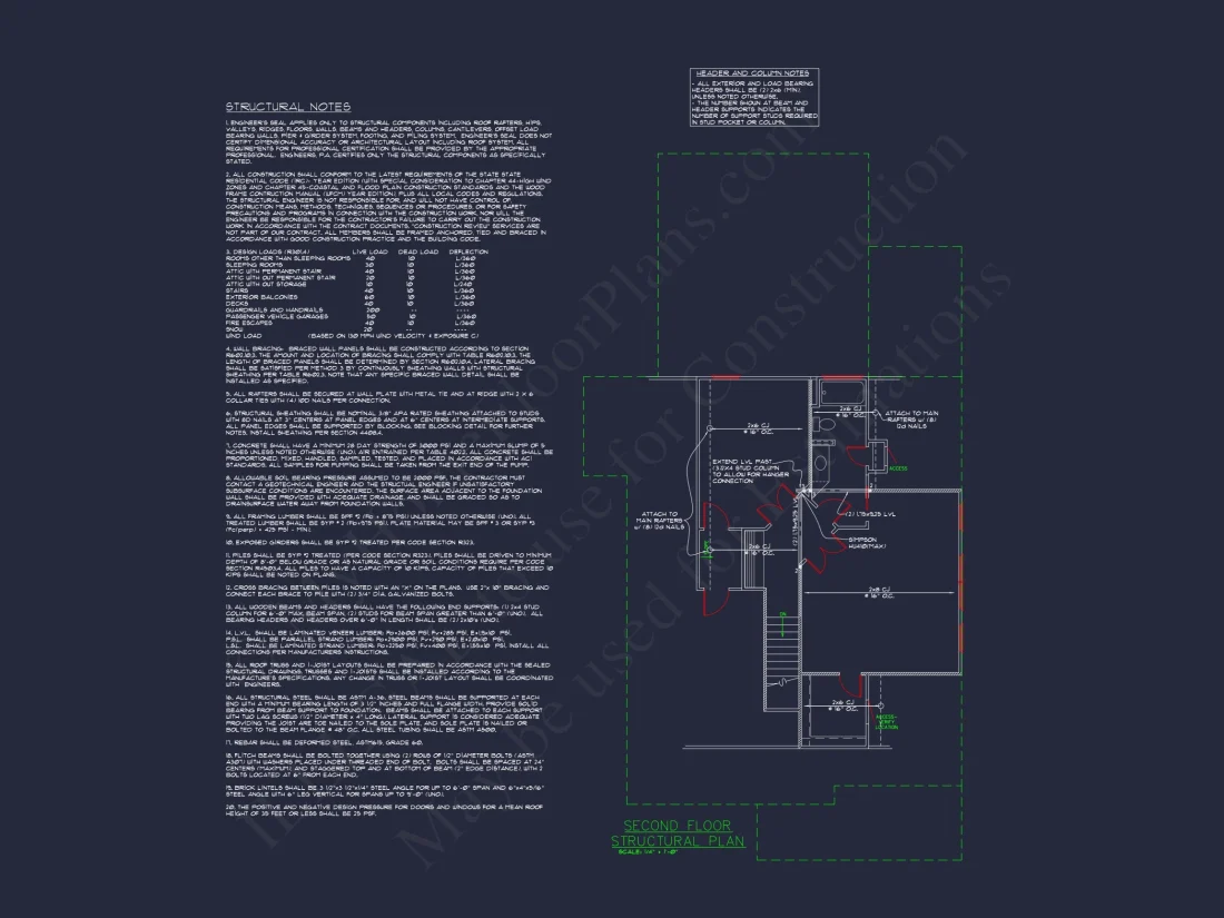 2-Floor Blueprint CAD with 3 Bedrooms