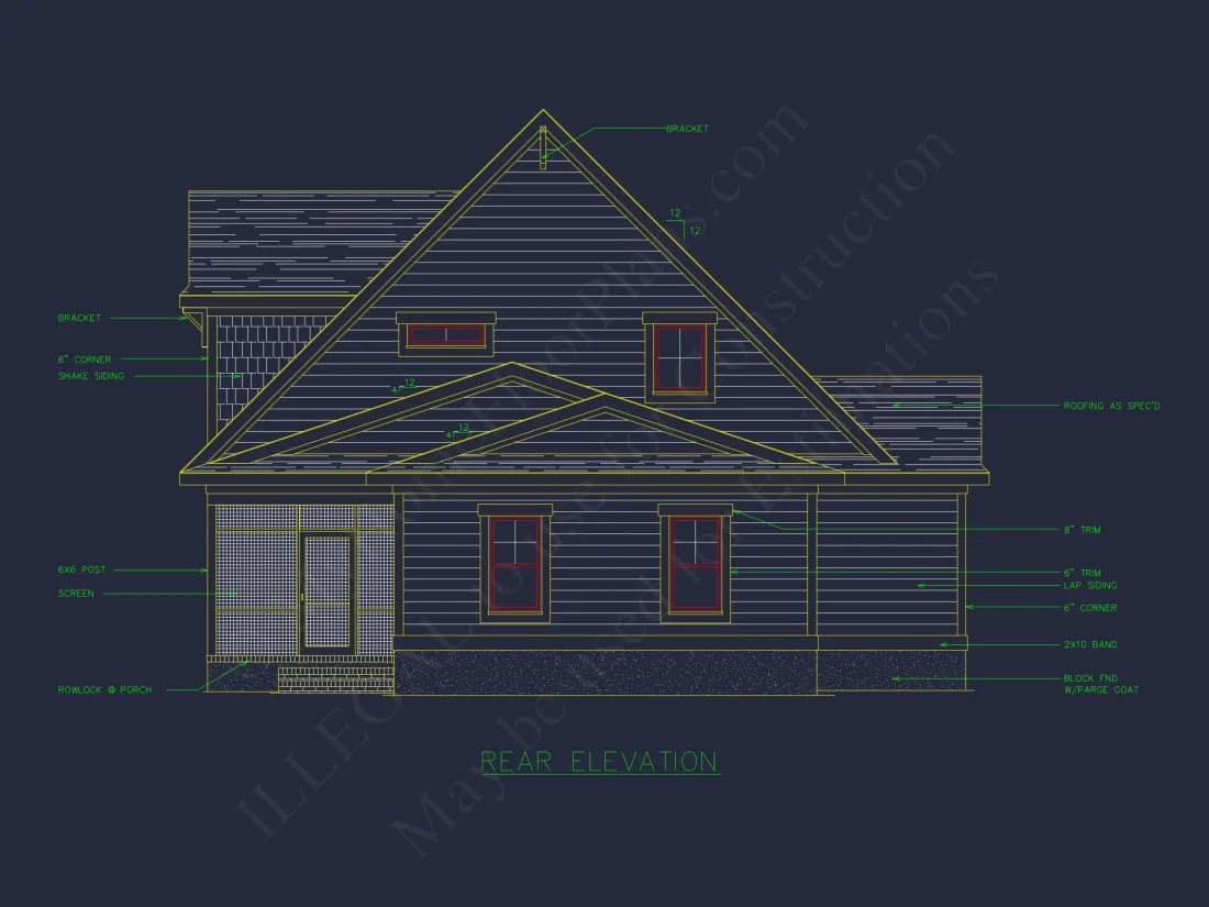 2-Floor Blueprint CAD with 3 Bedrooms