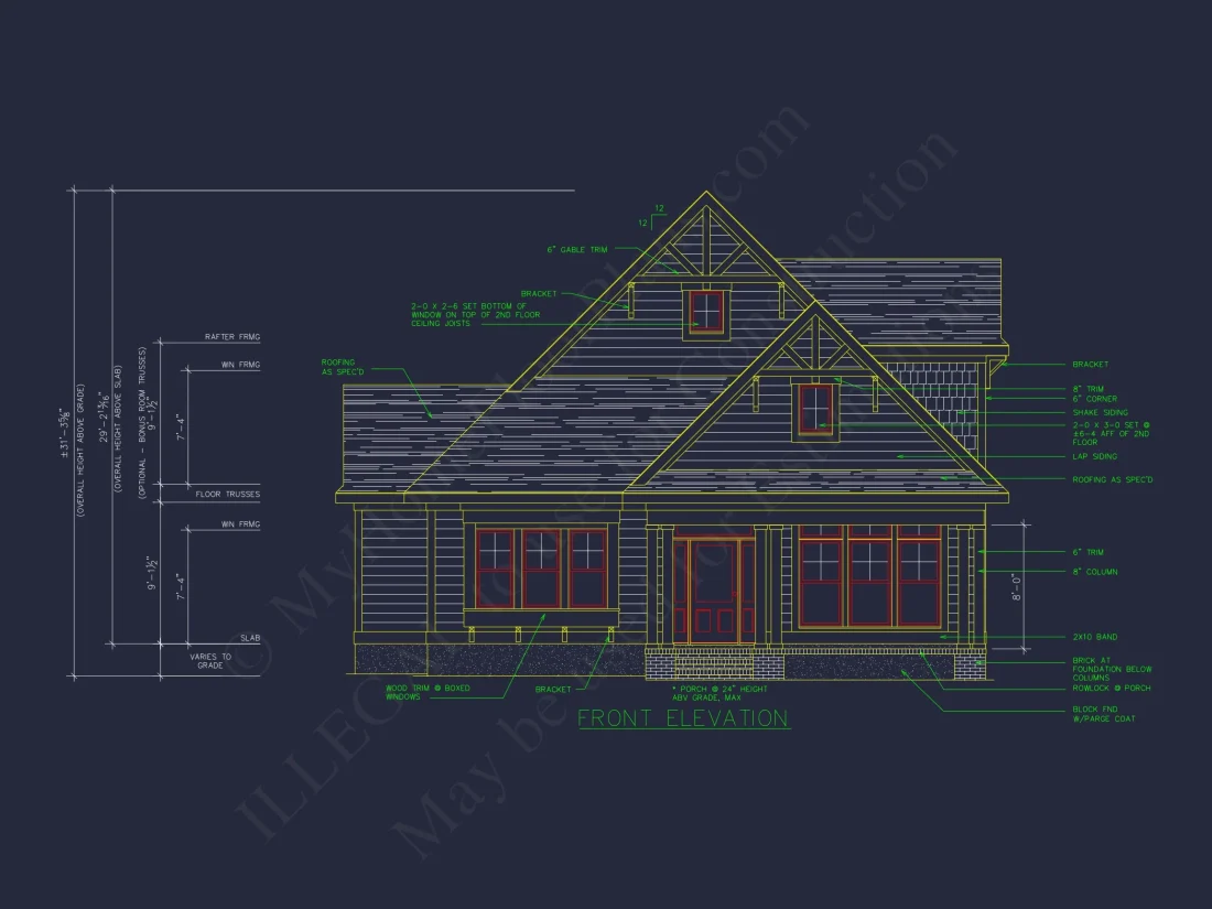 2-Floor Blueprint CAD with 3 Bedrooms