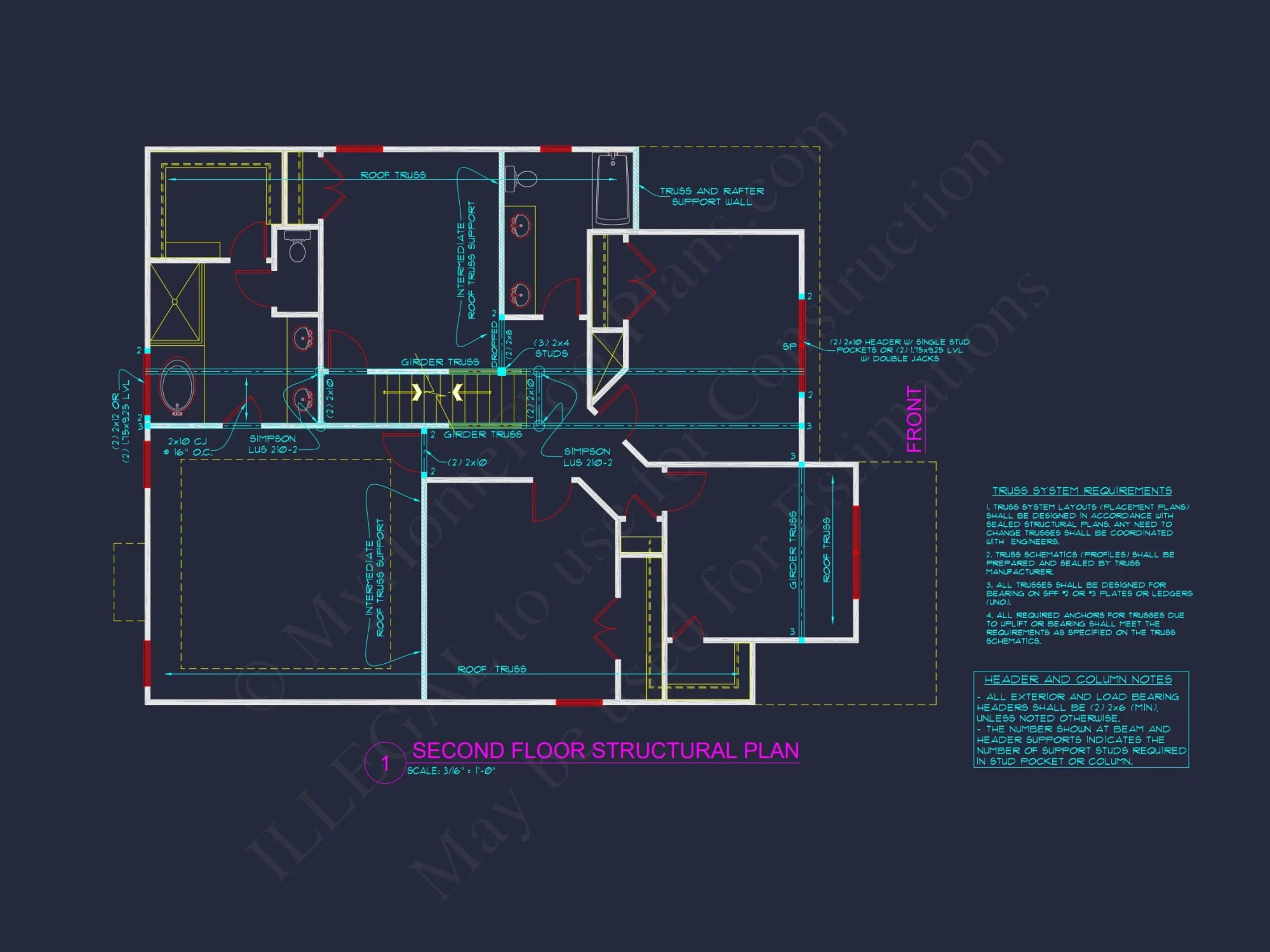 Craftsman house Plan with 4 Bedrooms and Detailed Blueprints