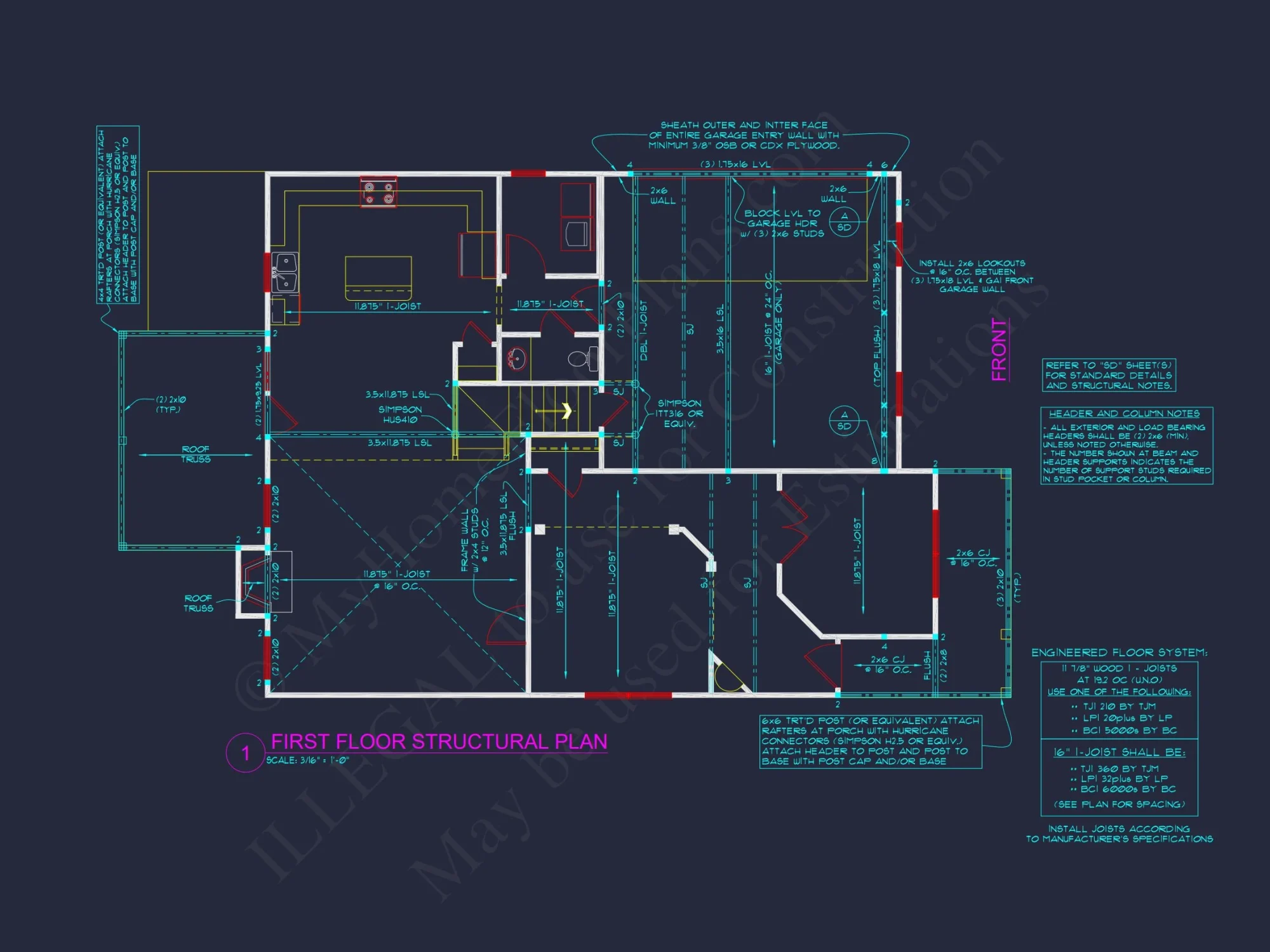 Craftsman house Plan with 4 Bedrooms and Detailed Blueprints