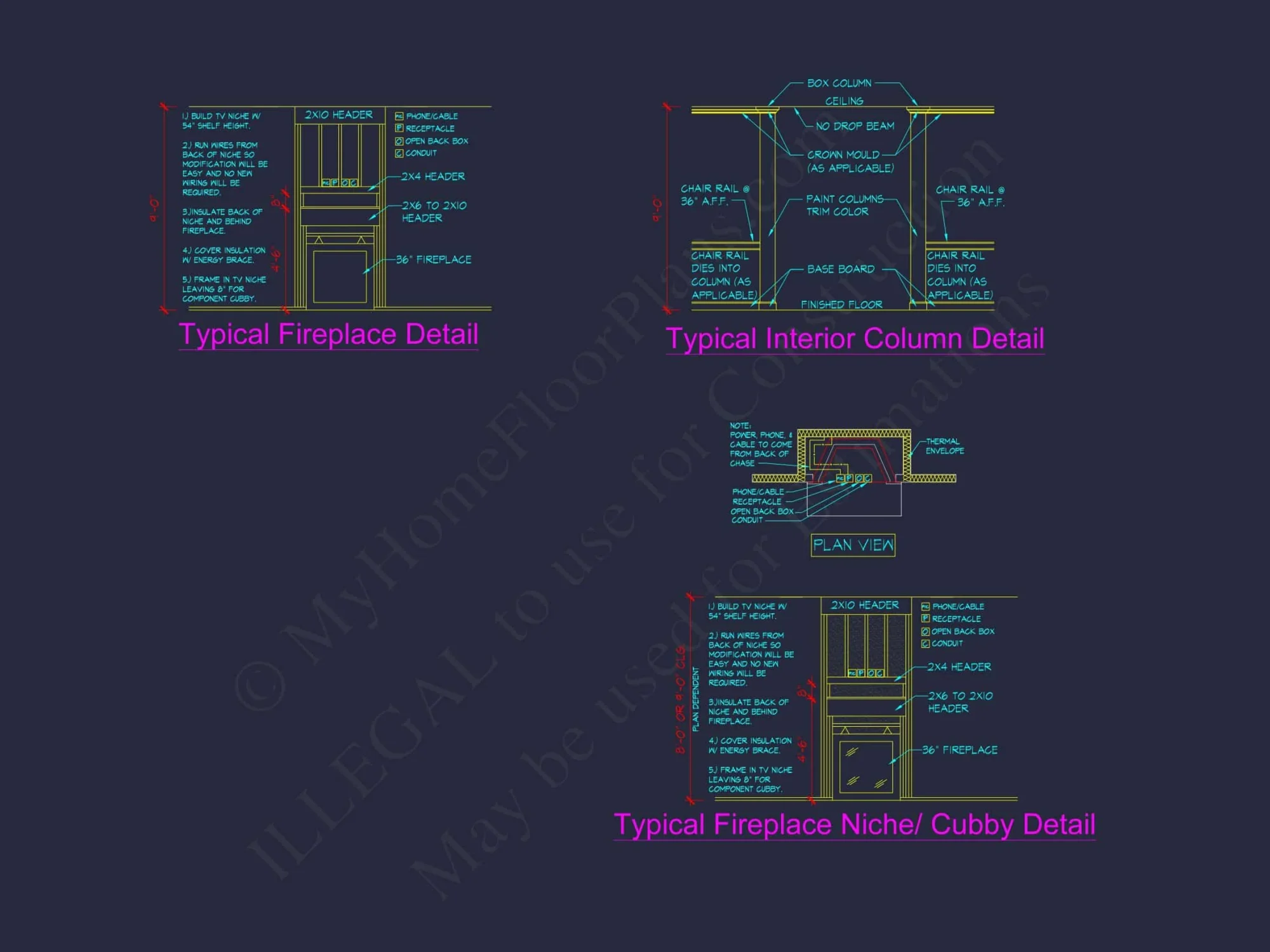 Craftsman house Plan with 4 Bedrooms and Detailed Blueprints