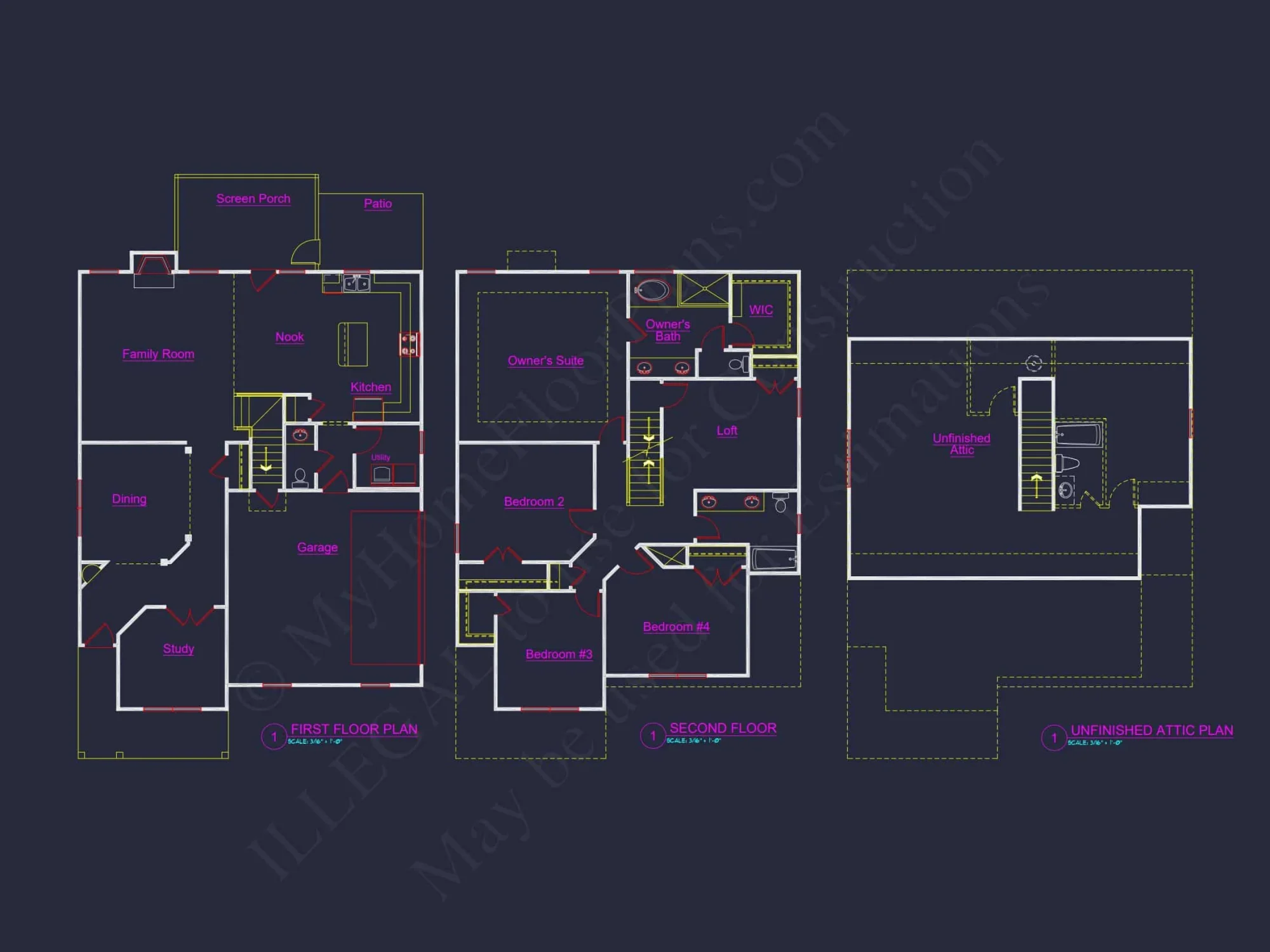 Craftsman house Plan with 4 Bedrooms and Detailed Blueprints