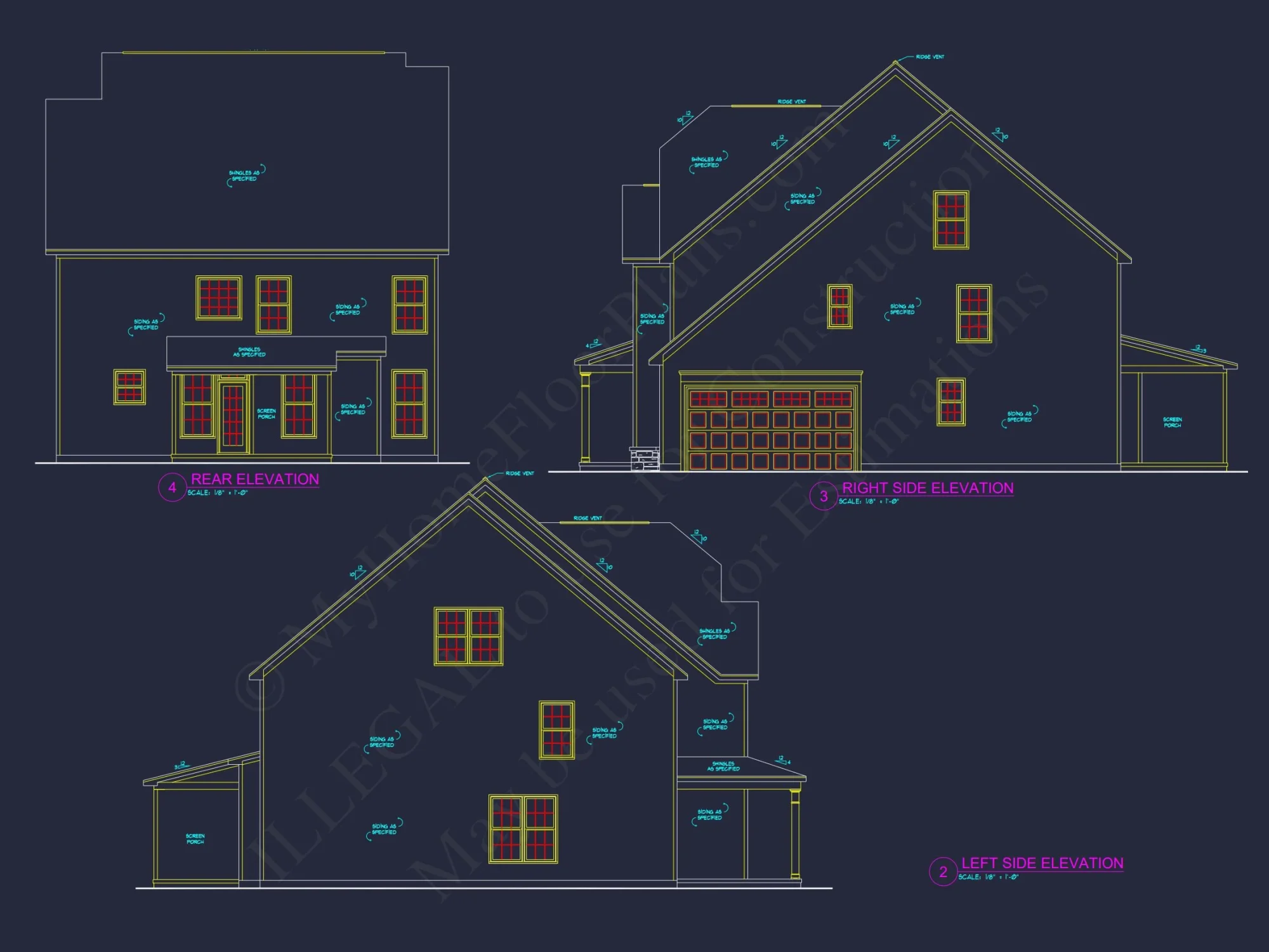 Craftsman house Plan with 4 Bedrooms and Detailed Blueprints