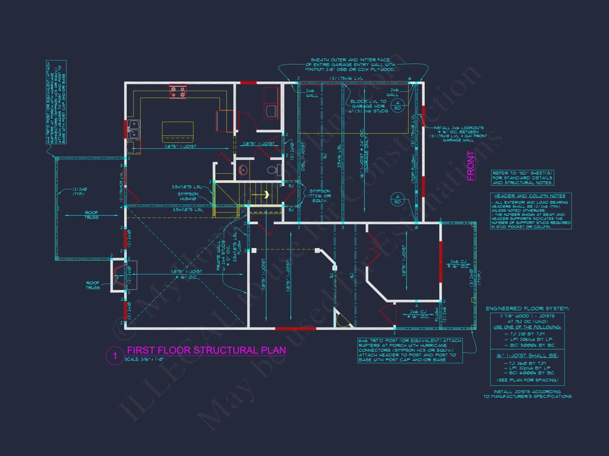 Modern Craftsman house Plan – 2 Story Custom CAD Designs