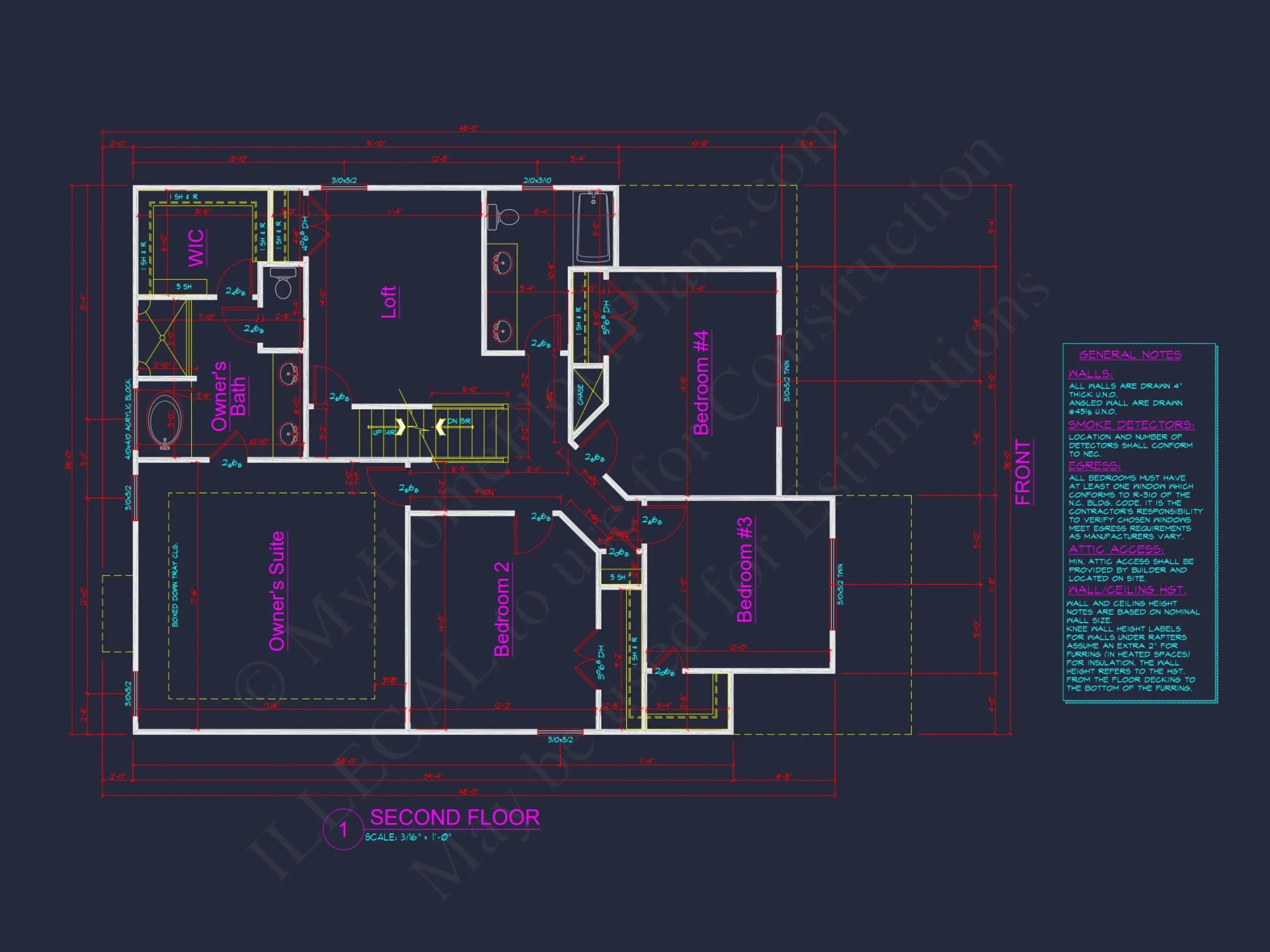 Modern Craftsman house Plan – 2 Story Custom CAD Designs