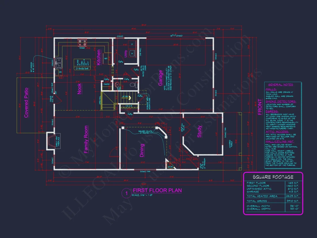 Modern Craftsman house Plan – 2 Story Custom CAD Designs