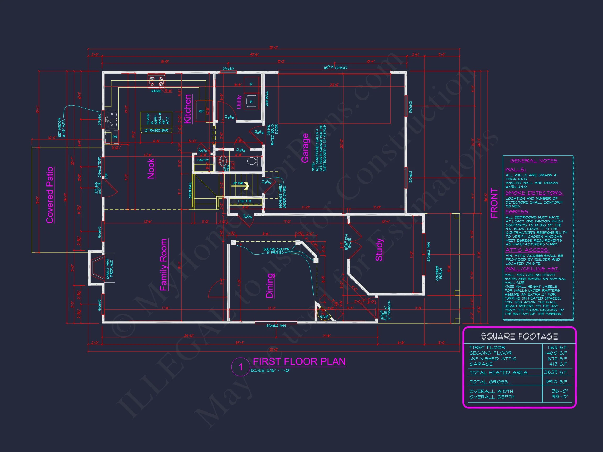 10-1748 HOUSE PLAN - Modern Craftsman House Plan – 2 Story Custom CAD Designs 6 Modern Craftsman house Plan – 2 Story Custom CAD Designs