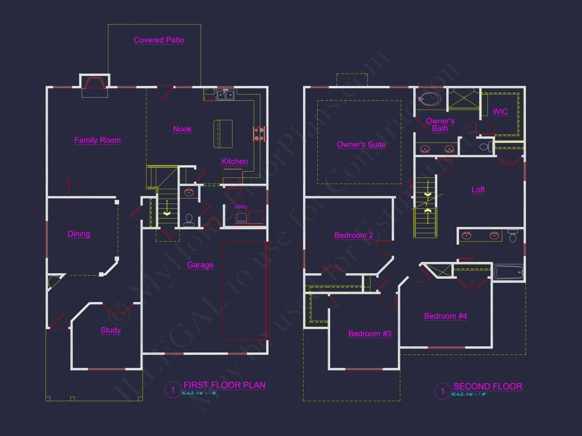 Modern Craftsman house Plan – 2 Story Custom CAD Designs