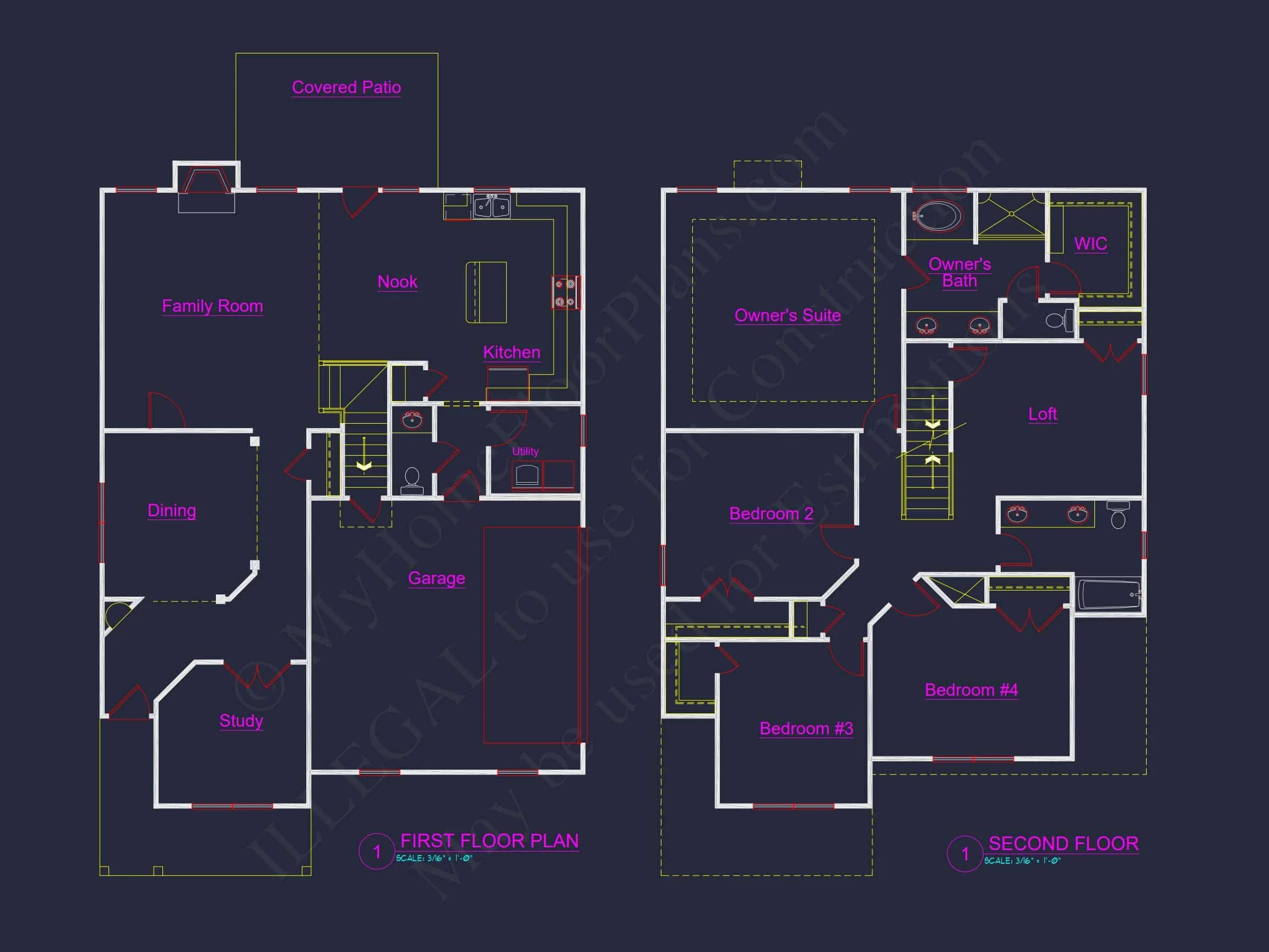 10-1748 HOUSE PLAN - Modern Craftsman House Plan – 2 Story Custom CAD Designs 4 Modern Craftsman house Plan – 2 Story Custom CAD Designs