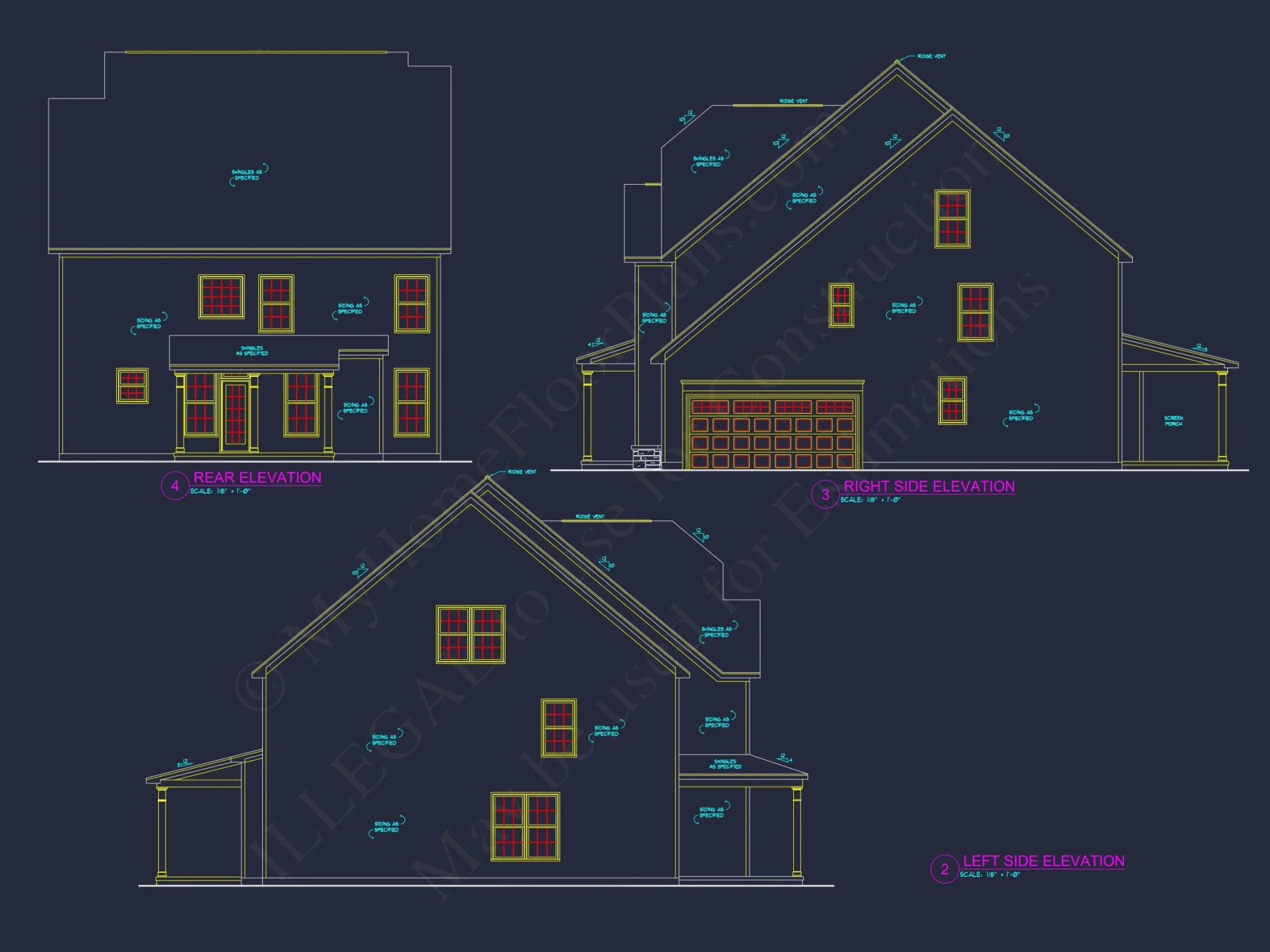 Modern Craftsman house Plan – 2 Story Custom CAD Designs