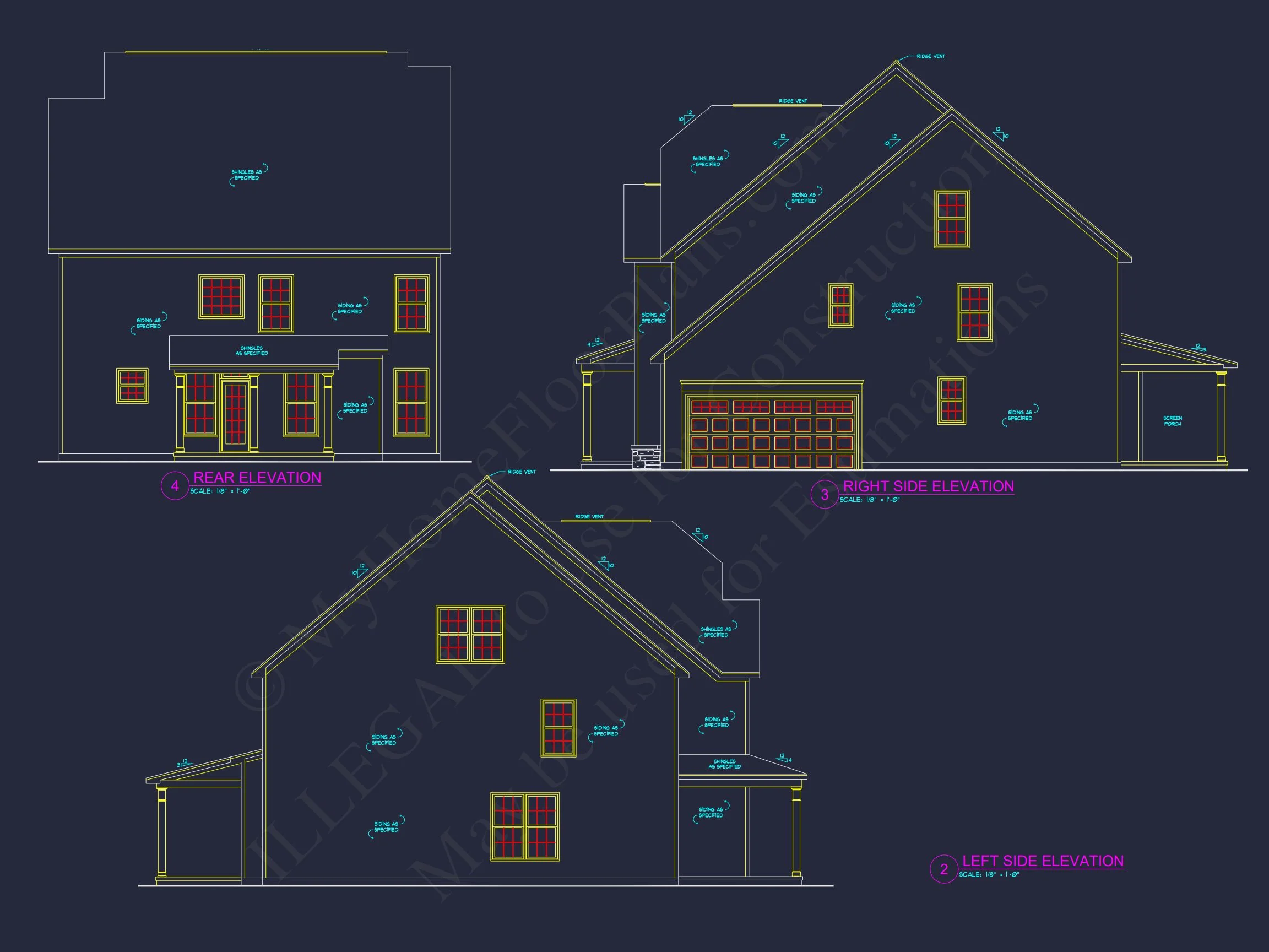 10-1748 HOUSE PLAN - Modern Craftsman House Plan – 2 Story Custom CAD Designs 3 Modern Craftsman house Plan – 2 Story Custom CAD Designs