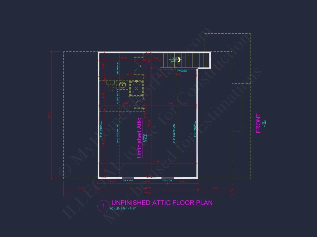 Modern Suburban house Plan With 3 Bedrooms